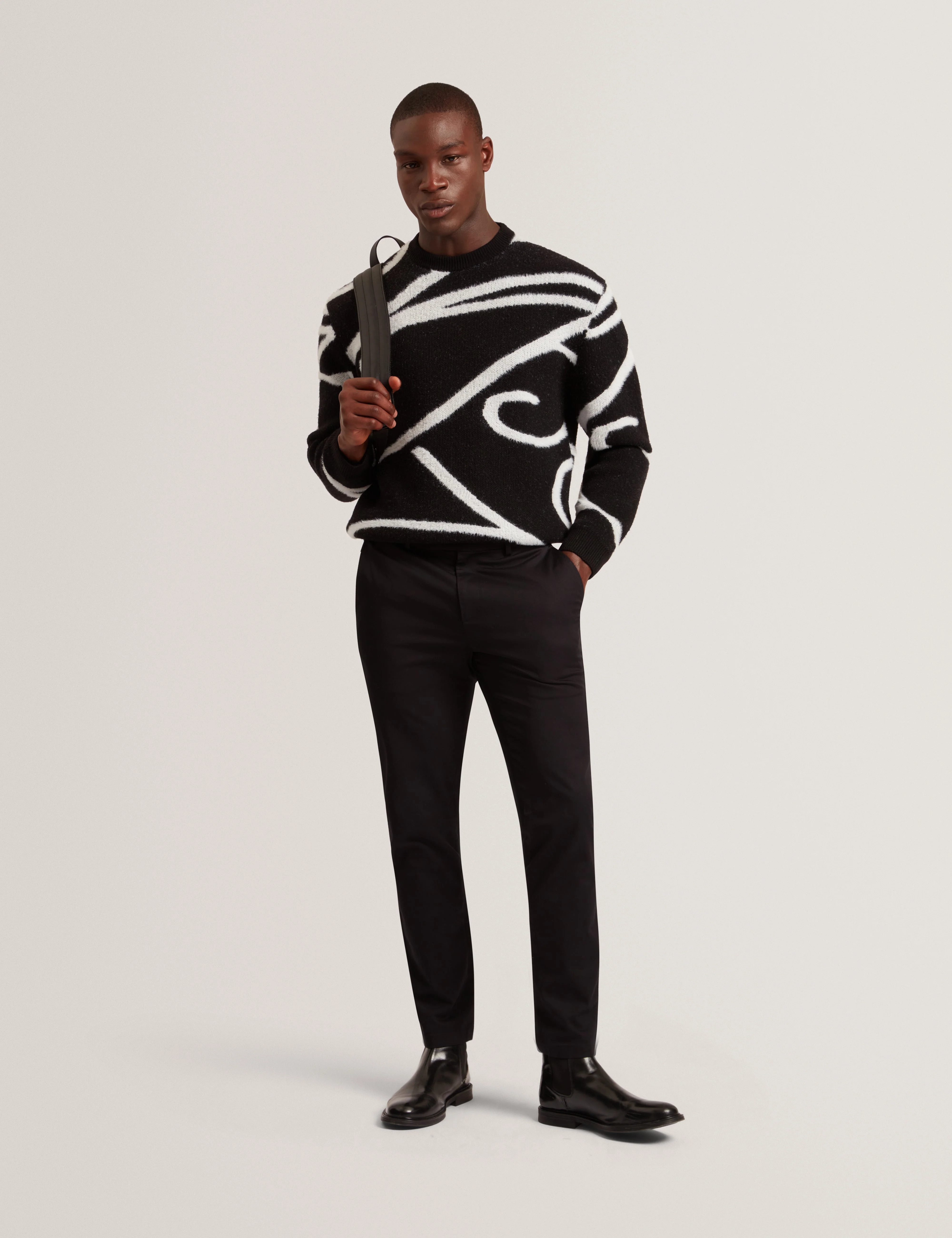 Oldrich Tb Script Graphic Jumper Black - Image 2
