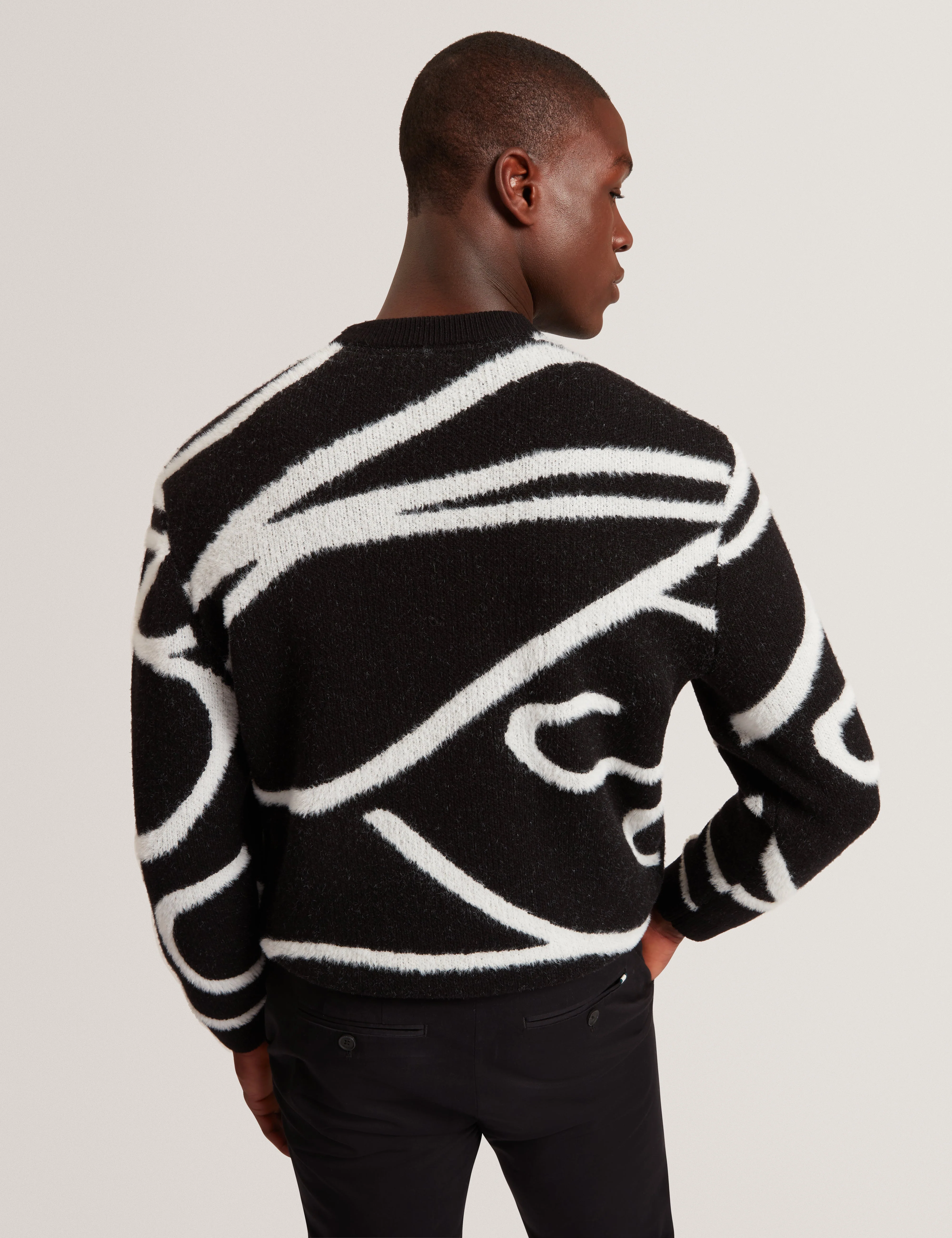 Oldrich Tb Script Graphic Jumper Black - Image 5