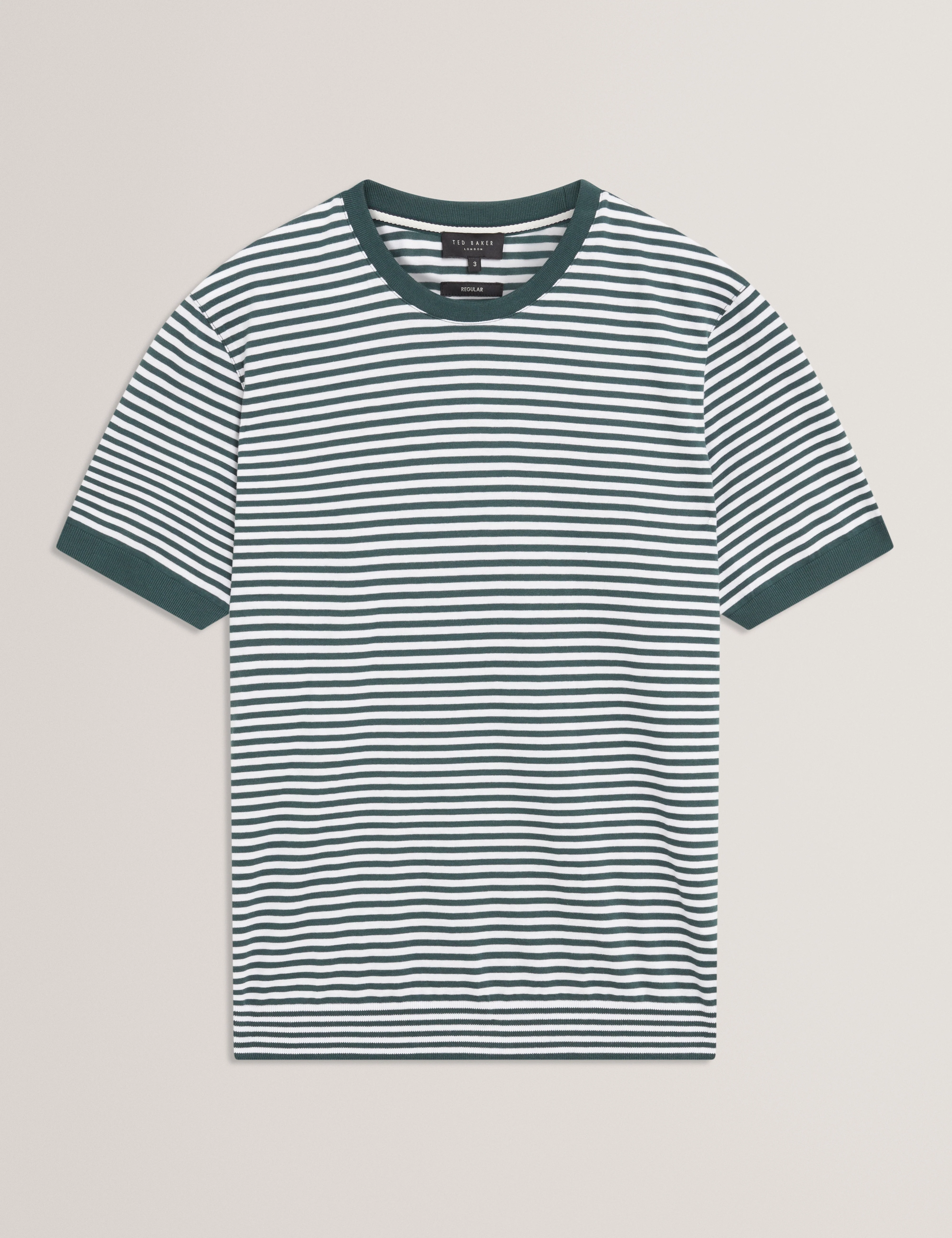 Ourme Short Sleeve Stripe T-Shirt Dk-Green - Image 8