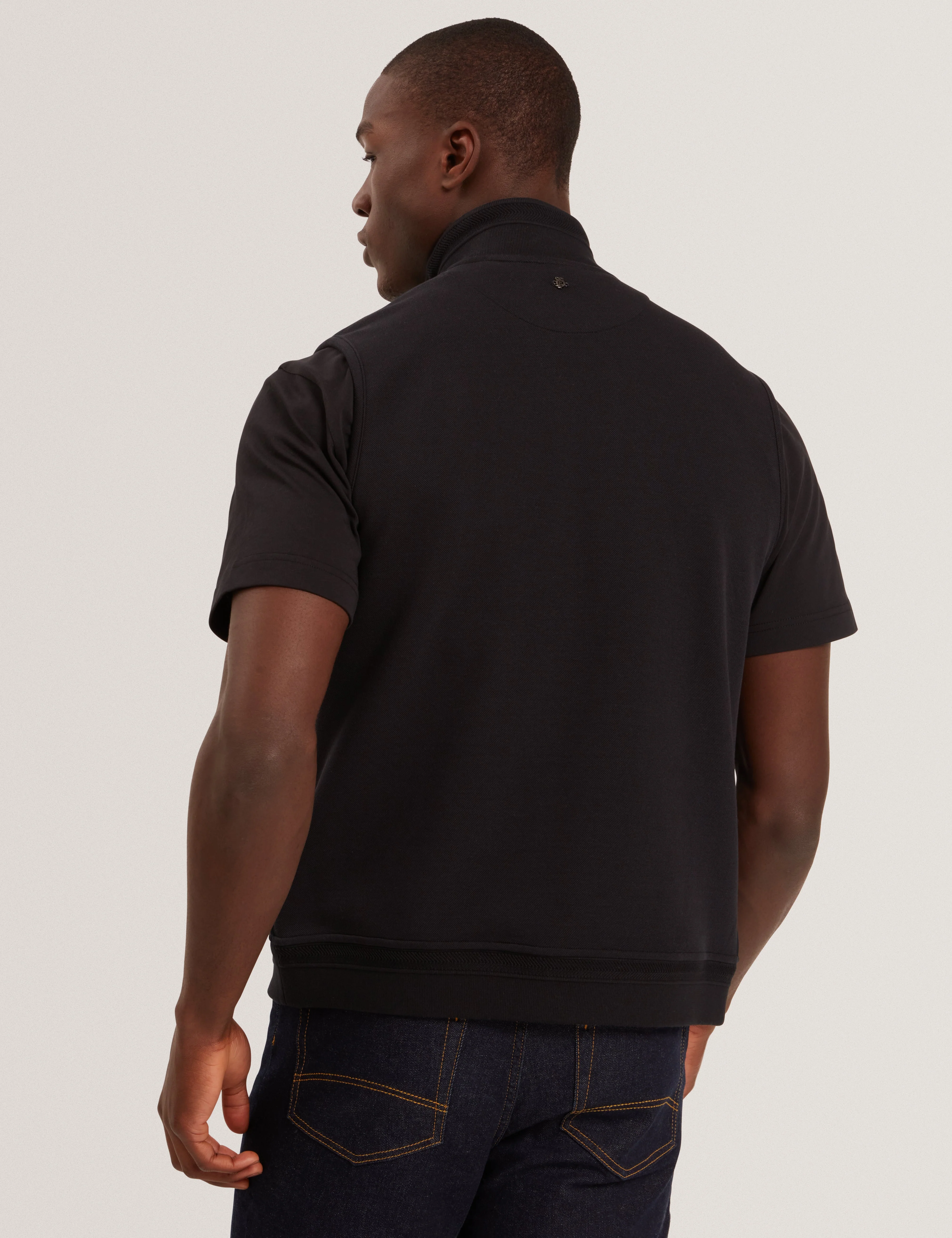Pafavor Short Sleeve Regular Fit Quilted Gilet Black - Image 5