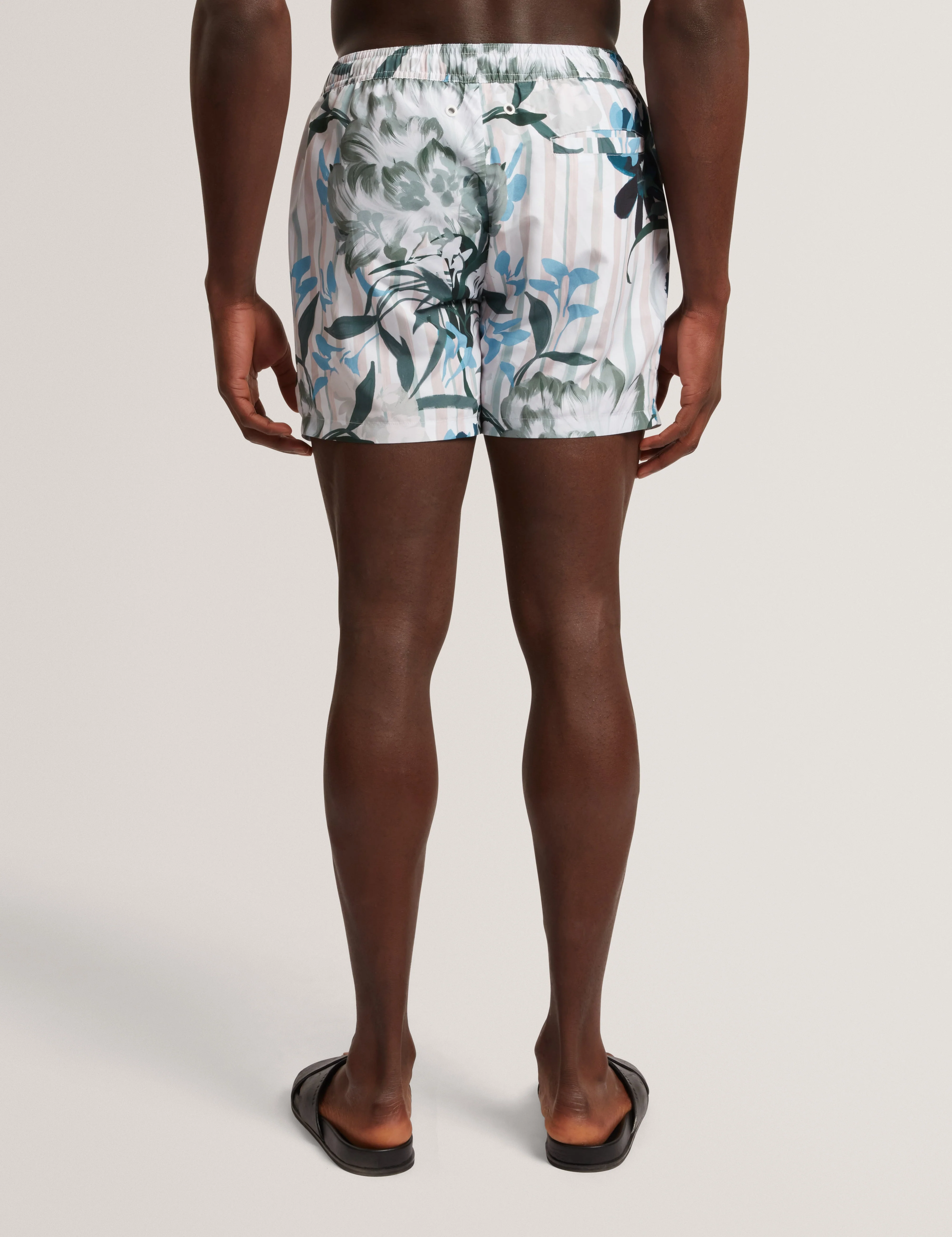 Palmdle Floral Stripe Printed Swim Short Pink - Image 6