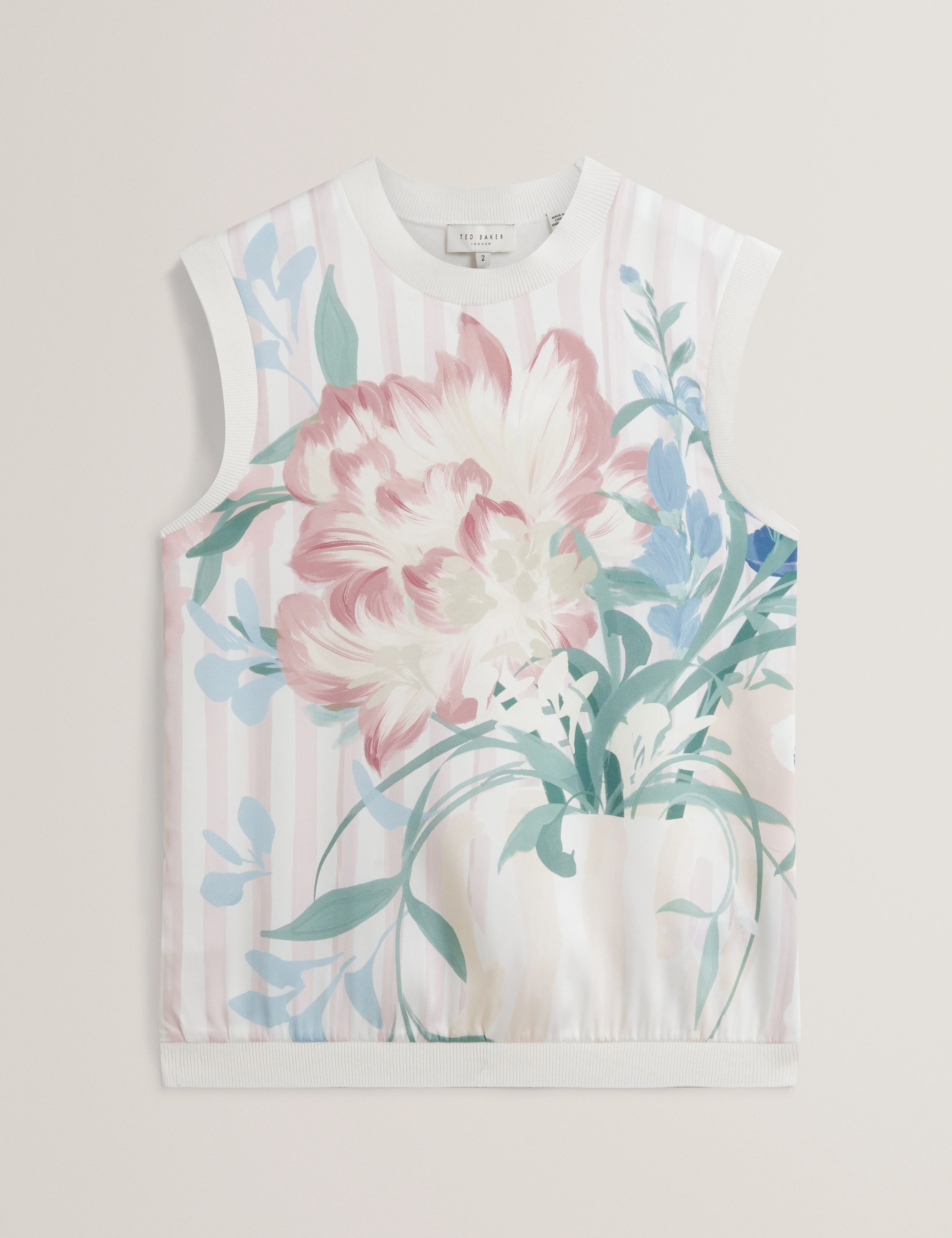 Pavonia Printed Woven Front Tank Top Pink - Image 7