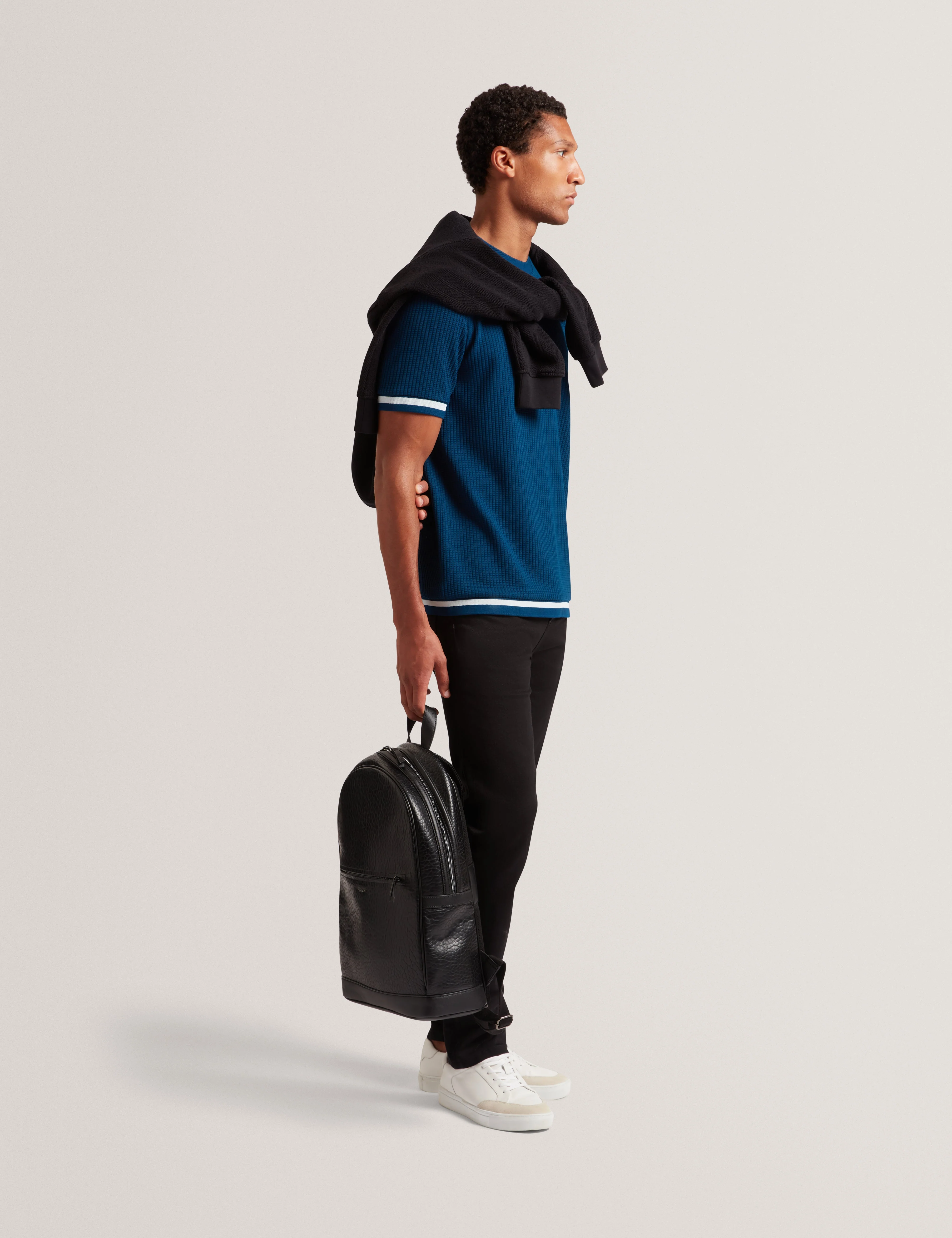 Periin Pebbled Pu Backpack Black - Image 2