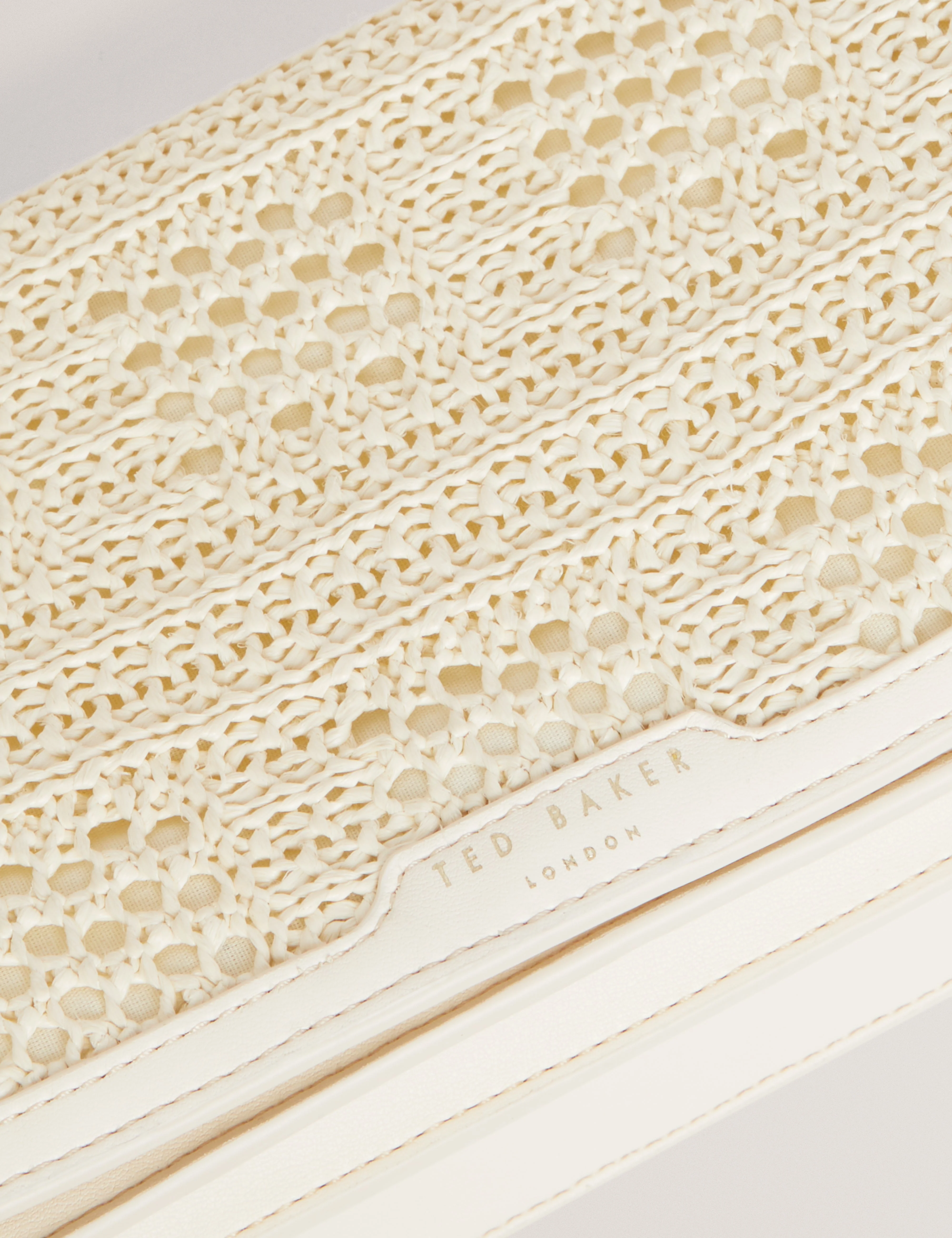Pettria Raffia Straw Elongated Shoulder Bag Ivory - Image 3