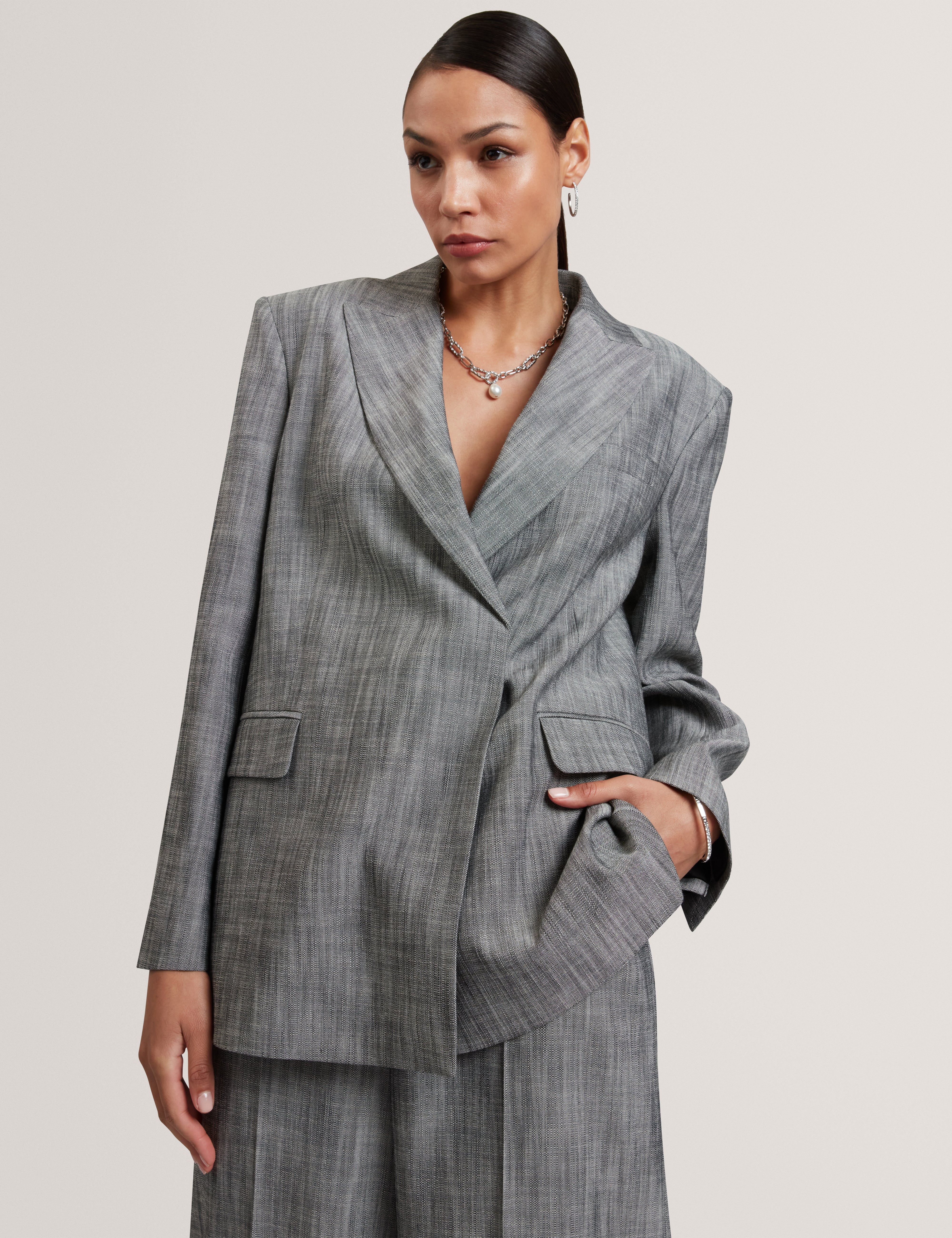 Peyaan Relaxed Longline Blazer Black