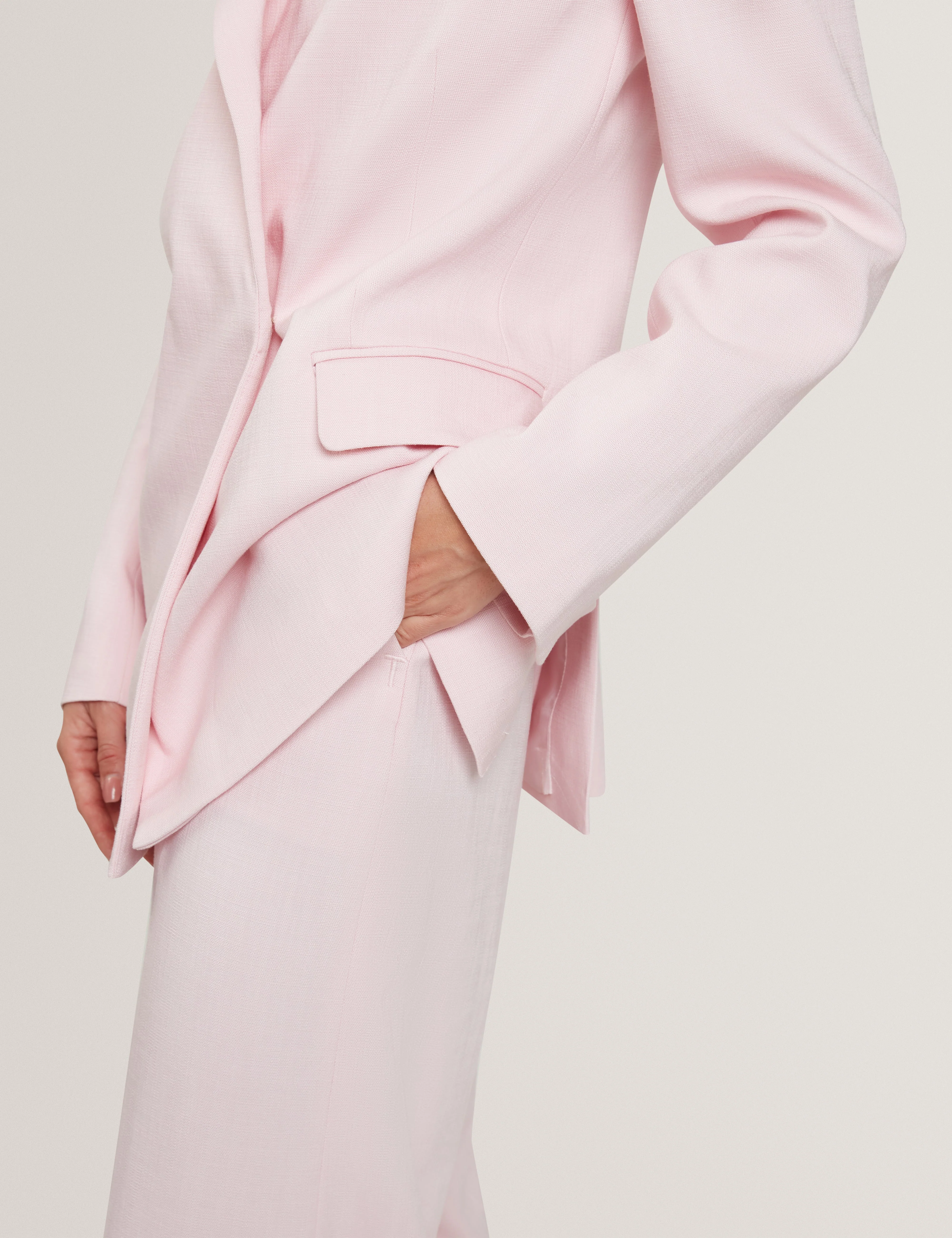 Peyaan Relaxed Longline Blazer Lt-Pink - Image 4