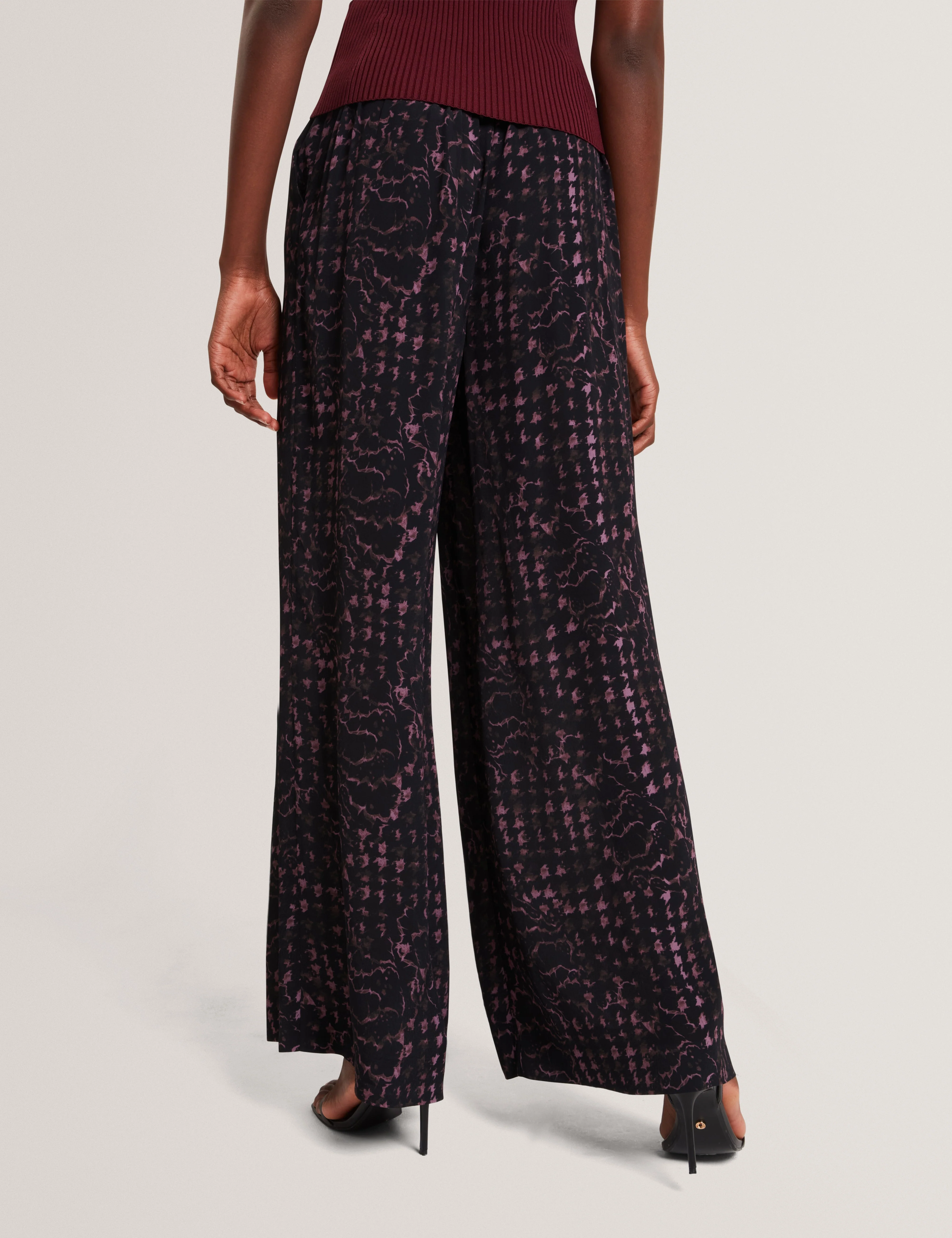 Reecha Printed Wide Leg Trouser Black - Image 5