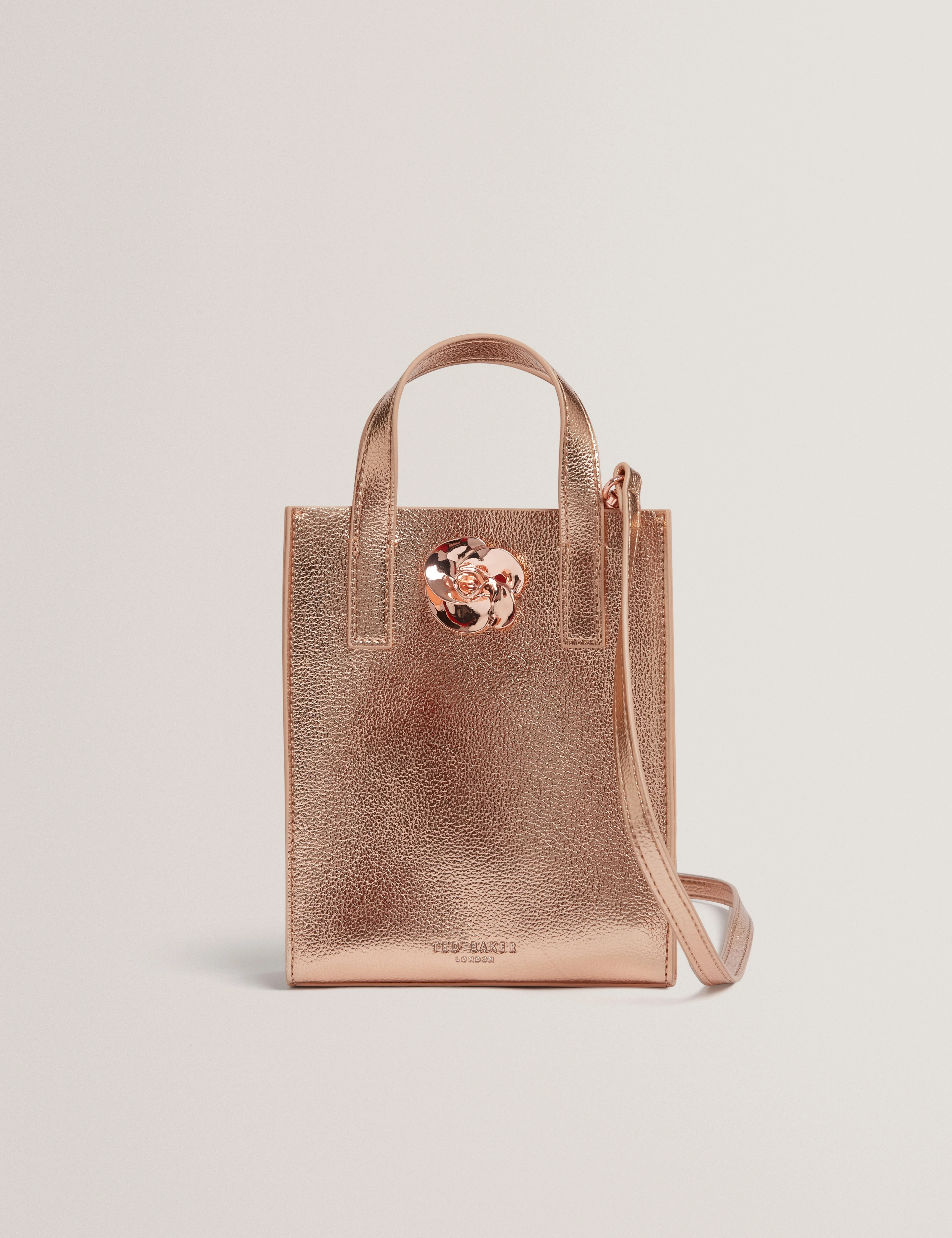 Rosari Rose Detail Mini Metallic Icon Bag Rosegd