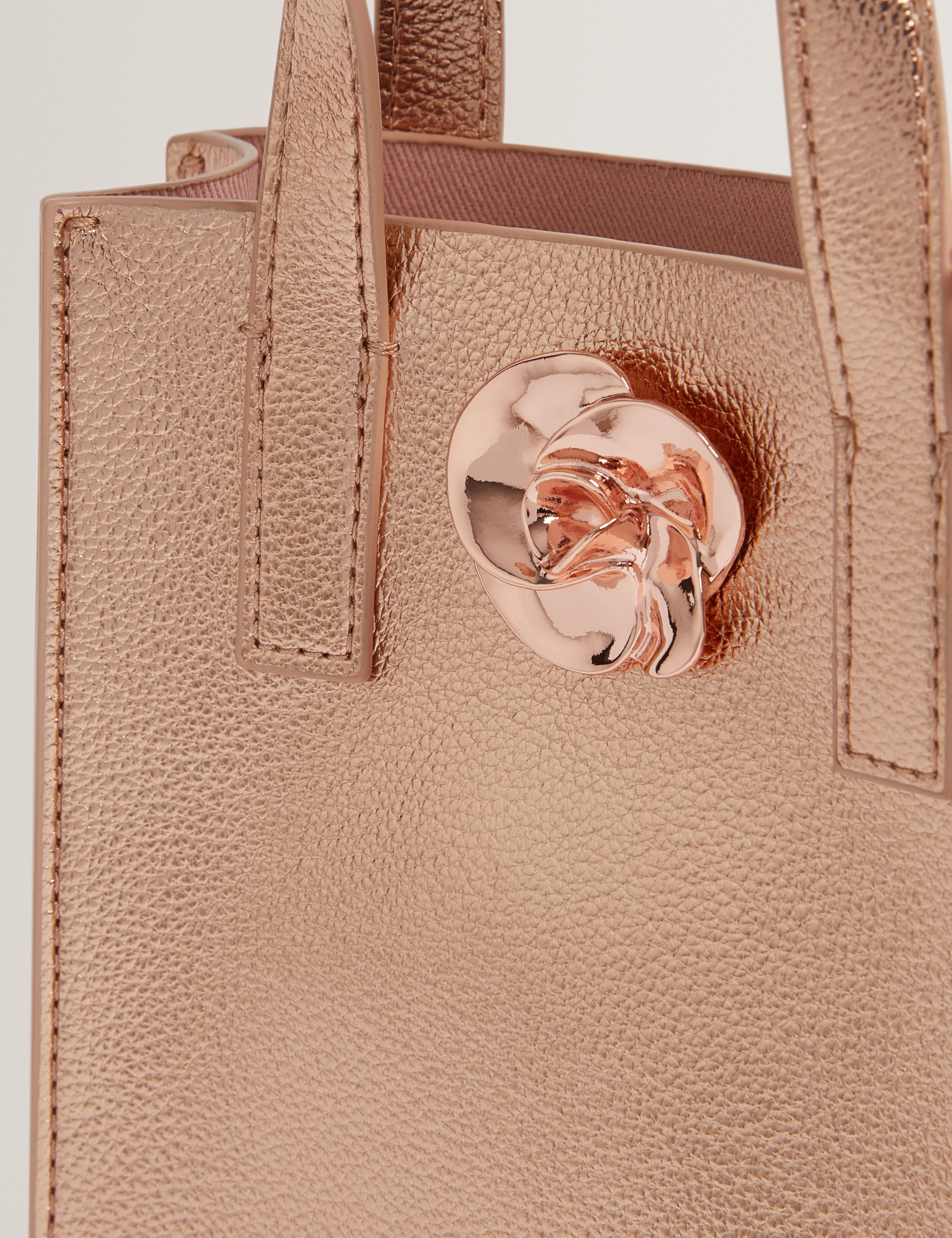 Rosari Rose Detail Mini Metallic Icon Bag Rosegd - Image 3