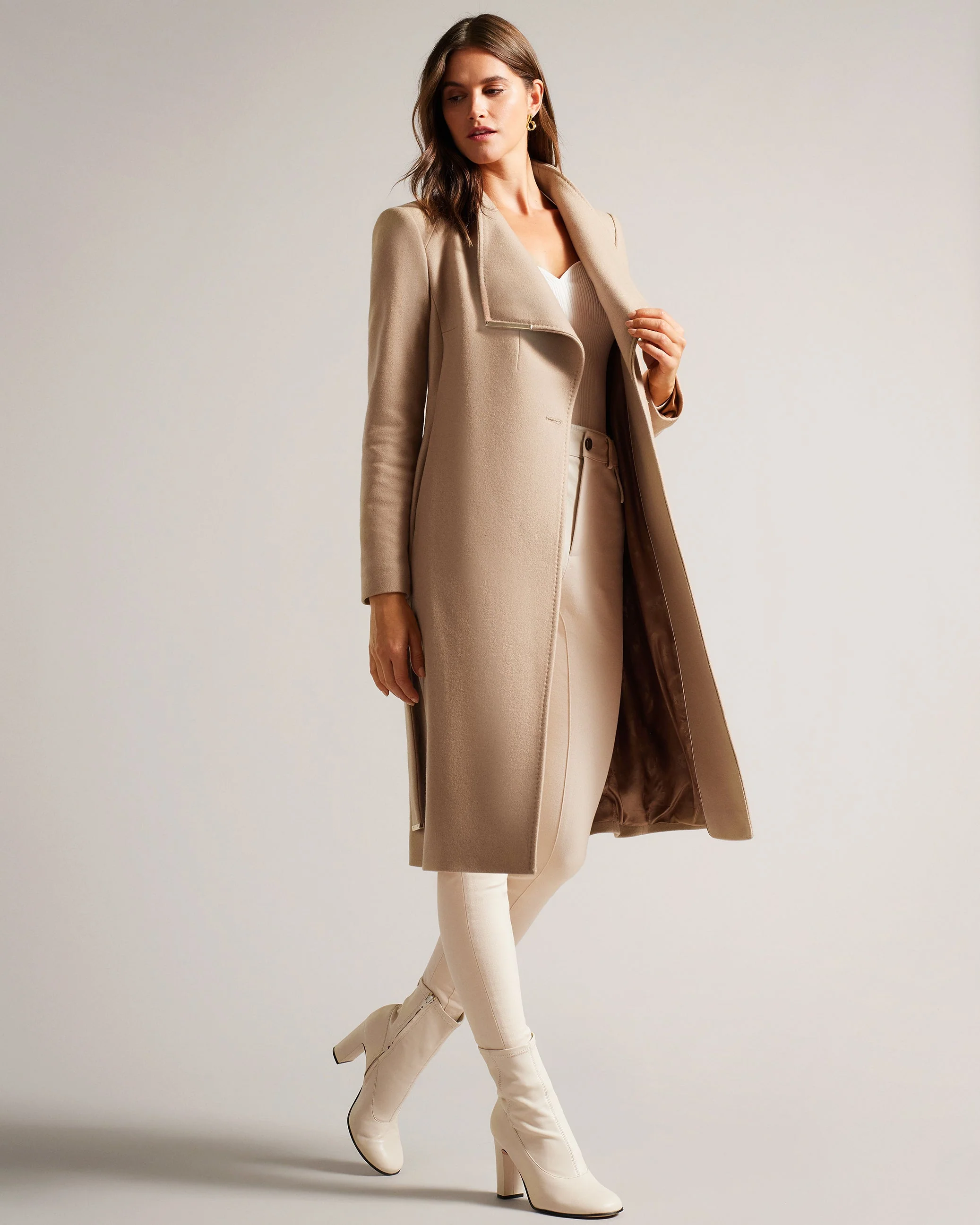 Rose Wool Wrap Coat Camel - Image 2