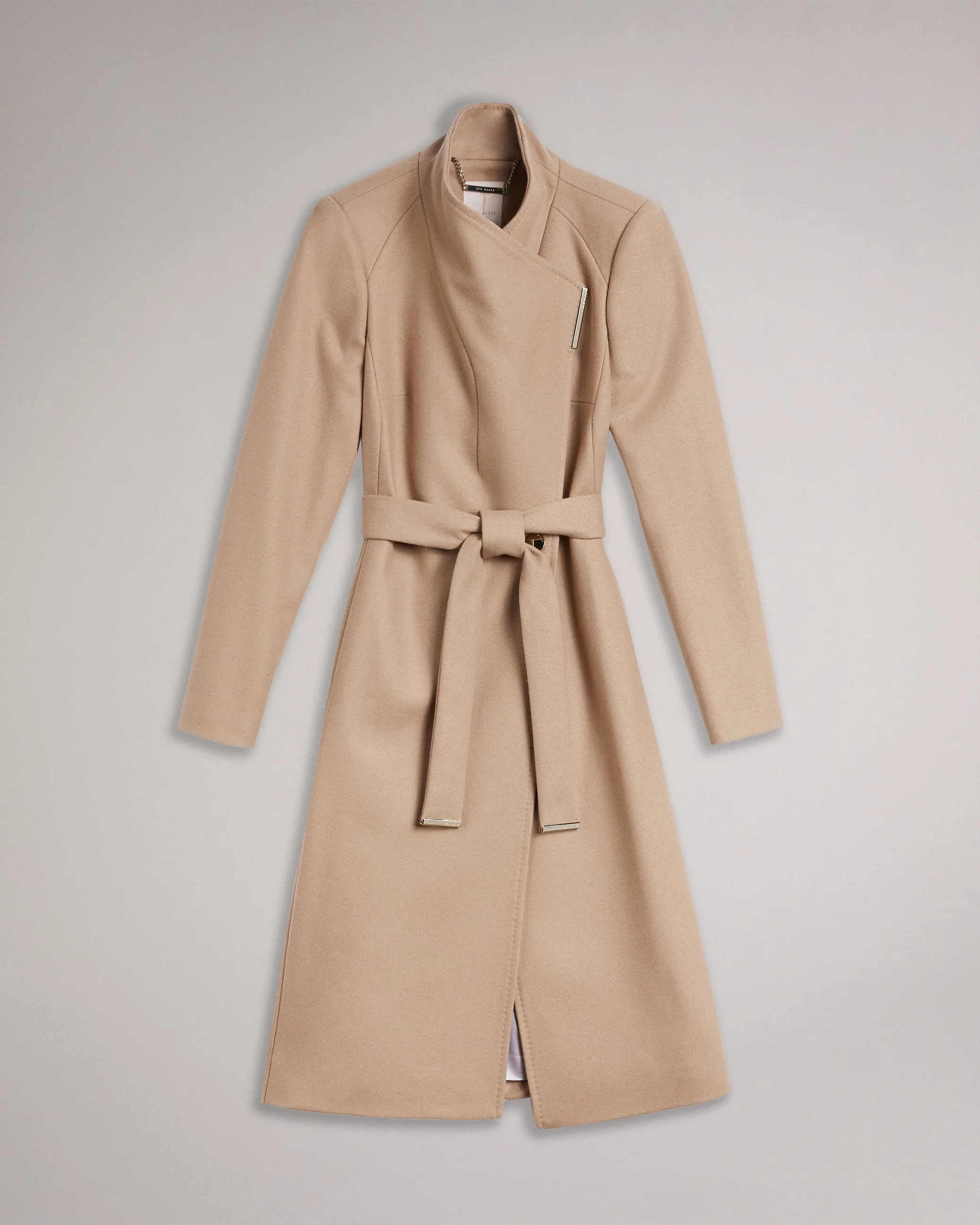Rose Wool Wrap Coat Camel - Image 7