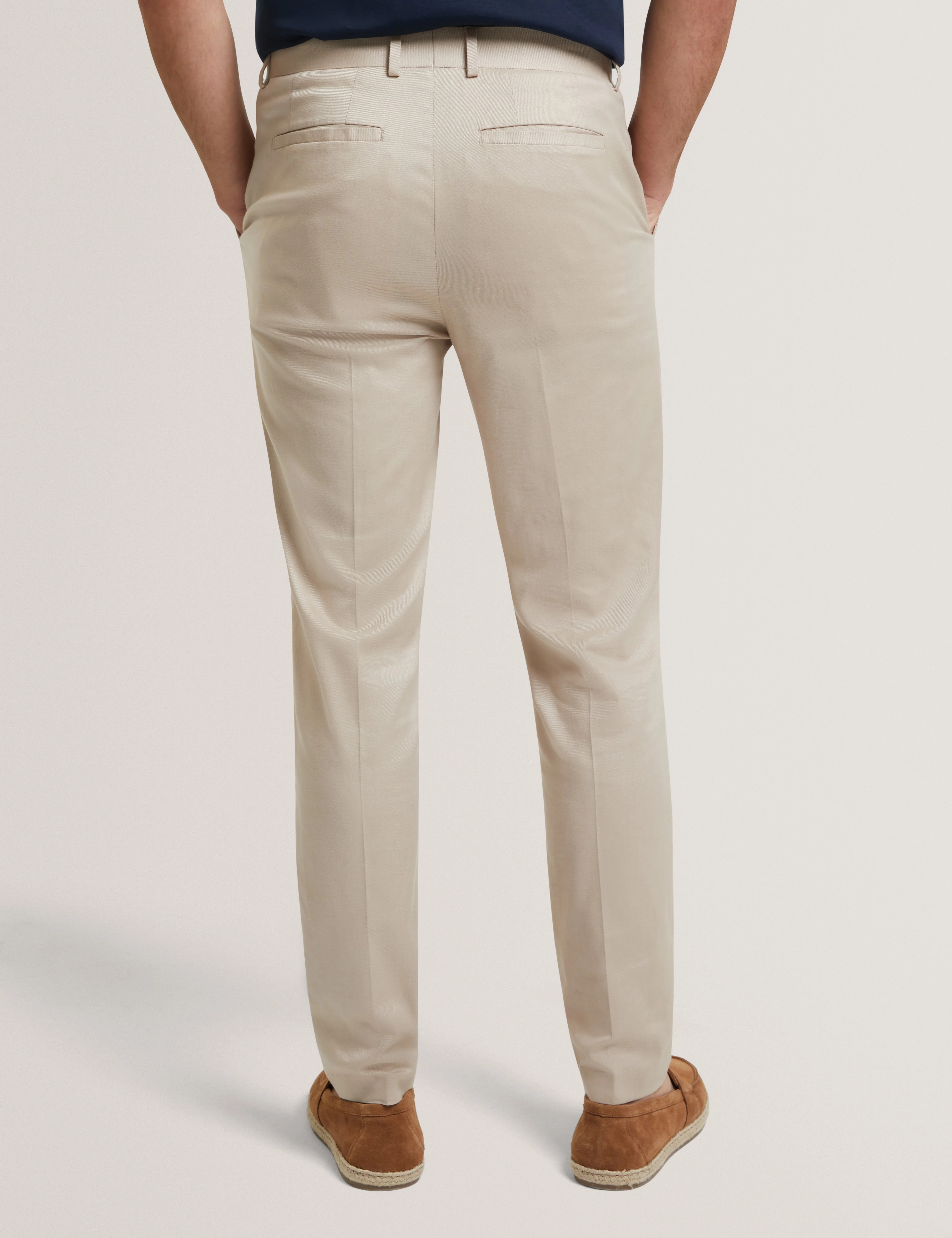Sabaton Slim Cotton Plain Trouser Taupe - Image 5