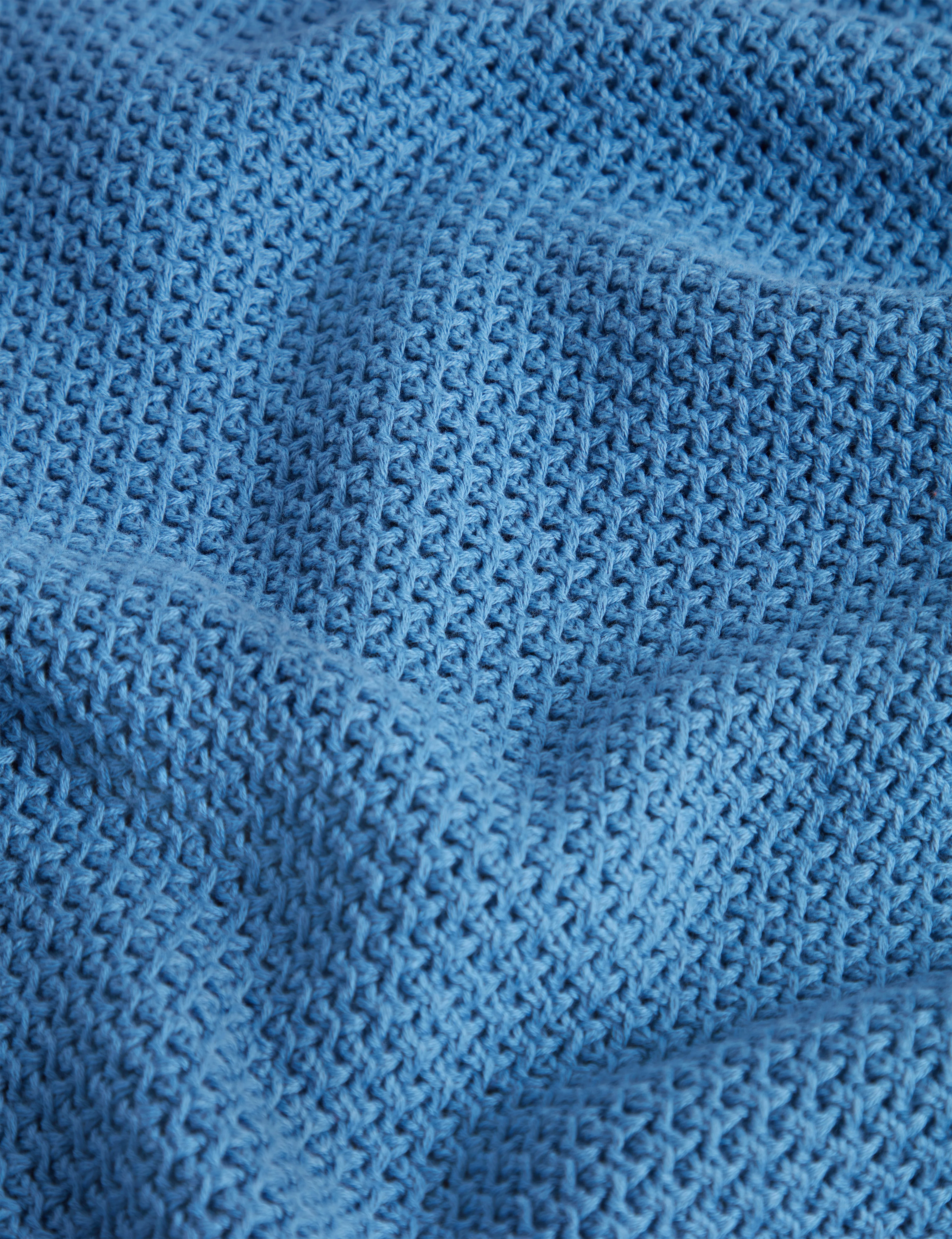 Sachair Short Sleeve Waffle Stitch Open Neck Polo Lt-Blue - Image 3