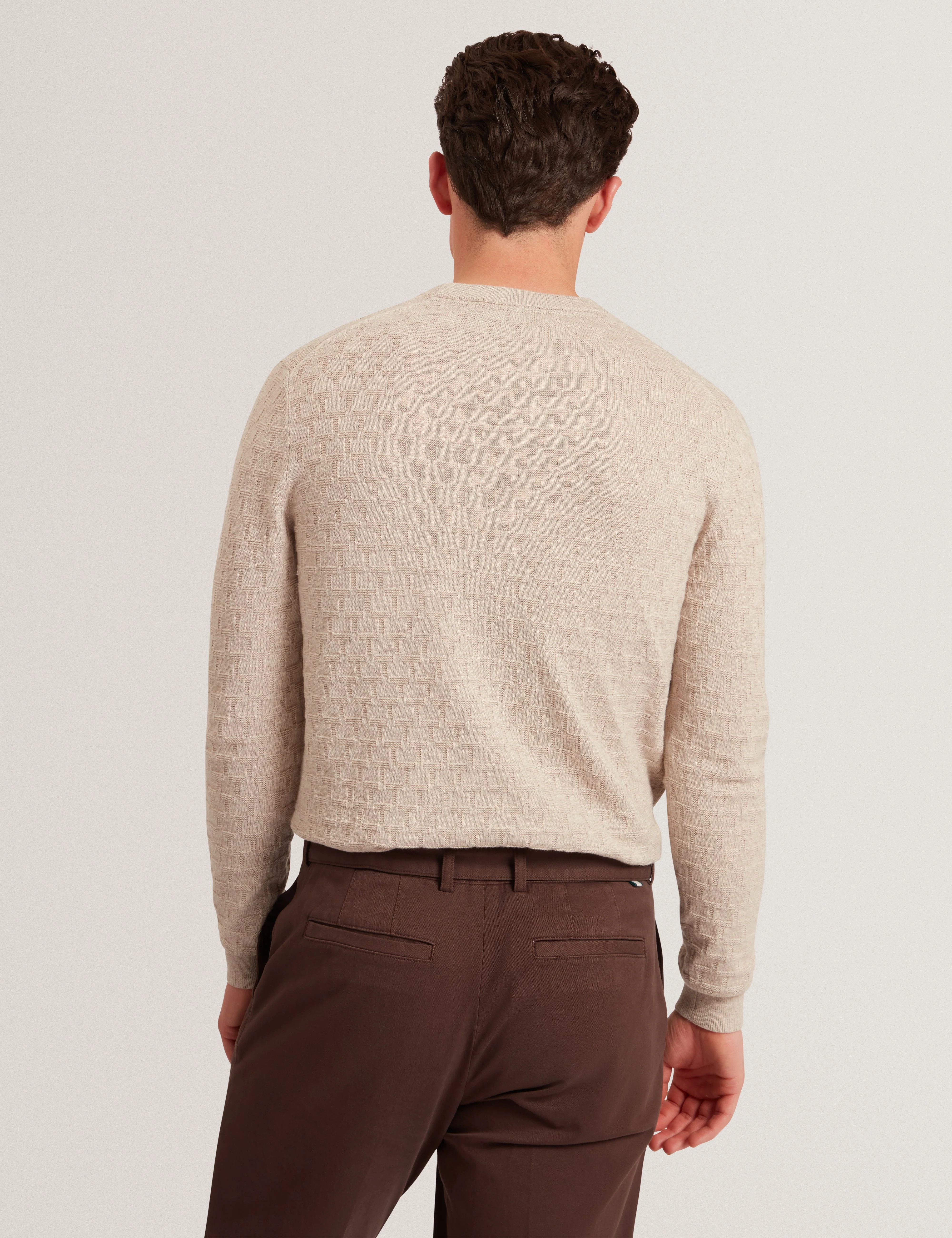 Sainsy T Stitch Crew Neck Natural - Image 5