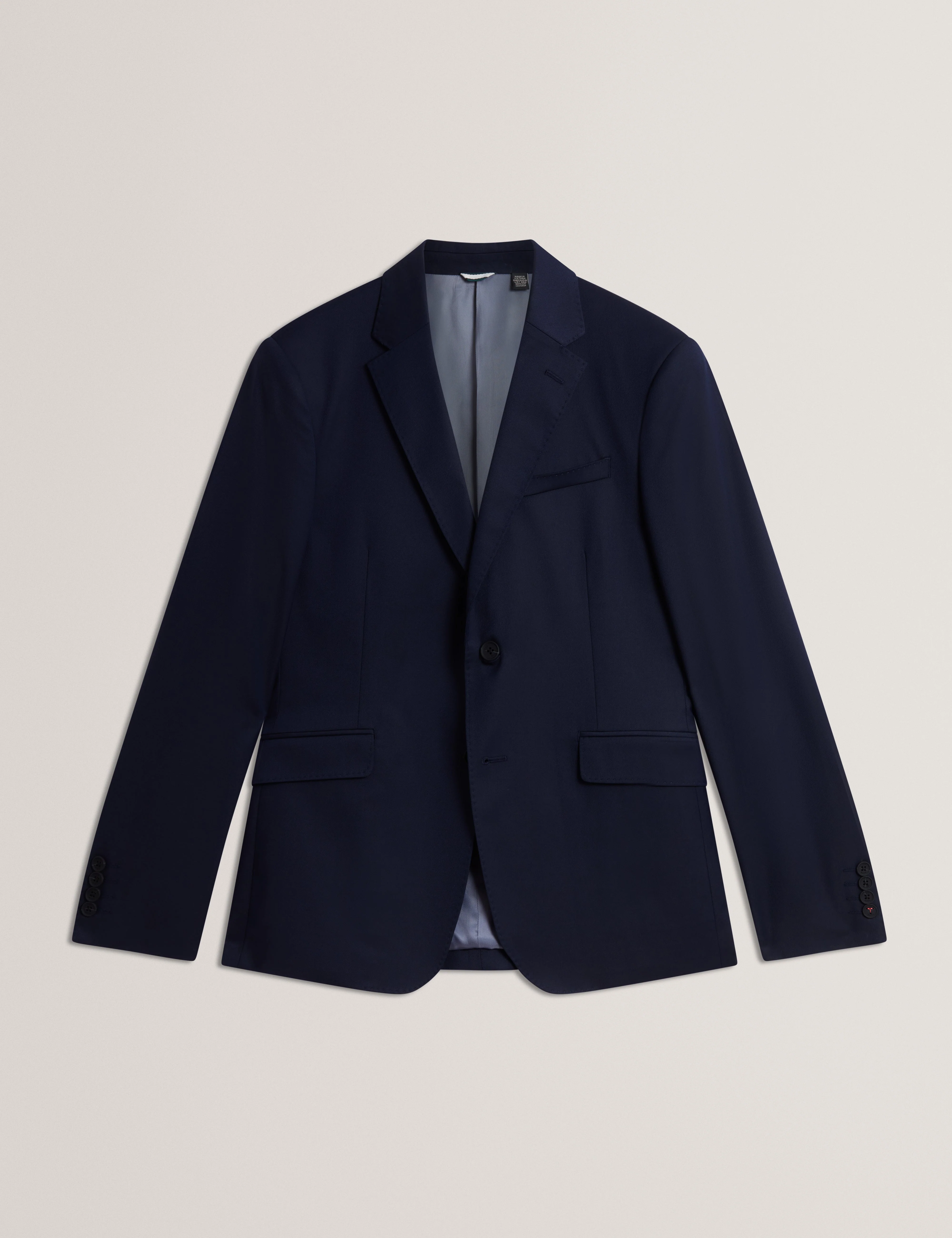 Saisonj Slim Fit Wool Blend Suit Blazer With Str Navy - Image 7