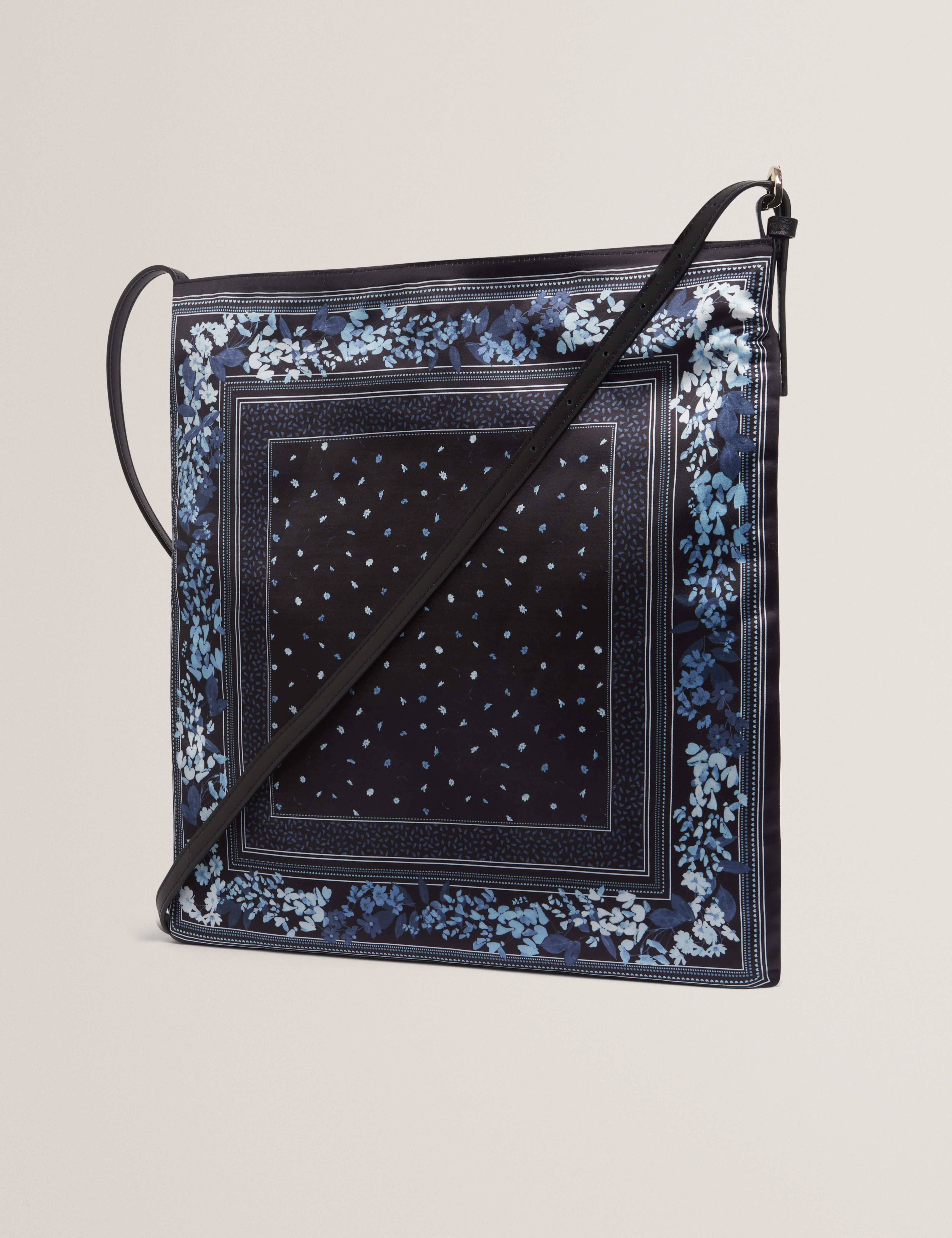 Sateeyn Satin Scarf Shoulder Bag Black - Image 6