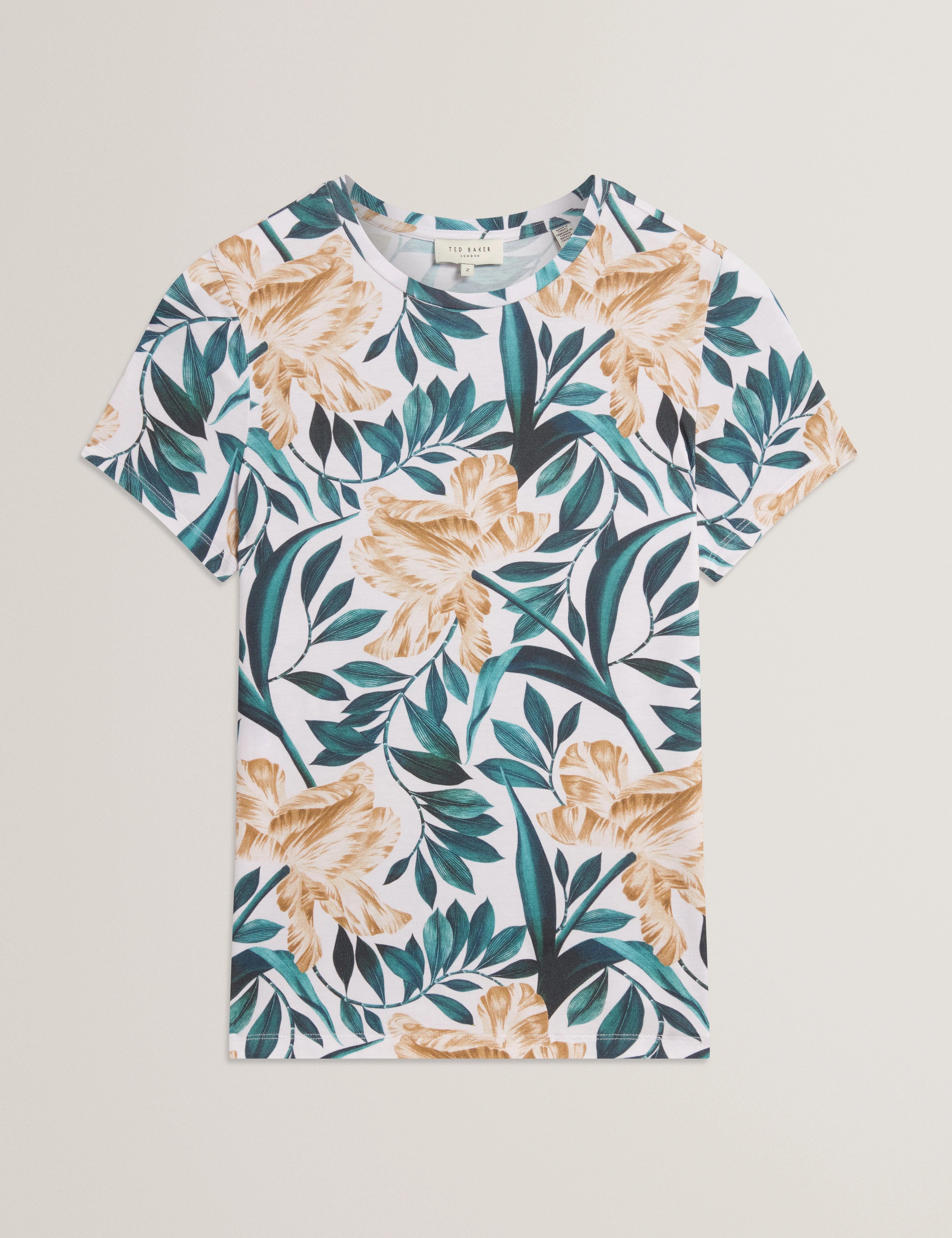 Selly Printed Fitted Tee Cream