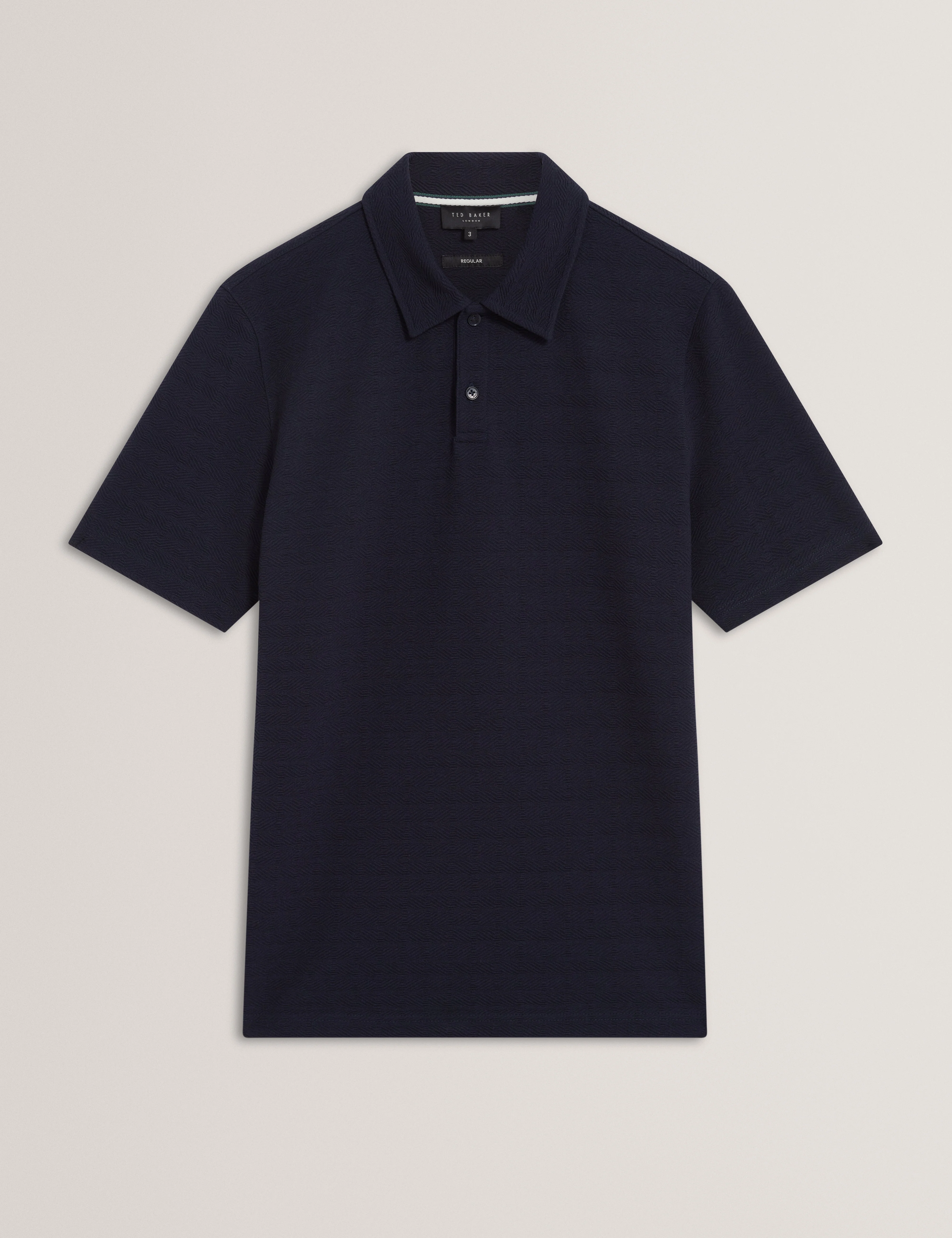 Serapa Short Sleeve Square Stitch Polo Navy - Image 7