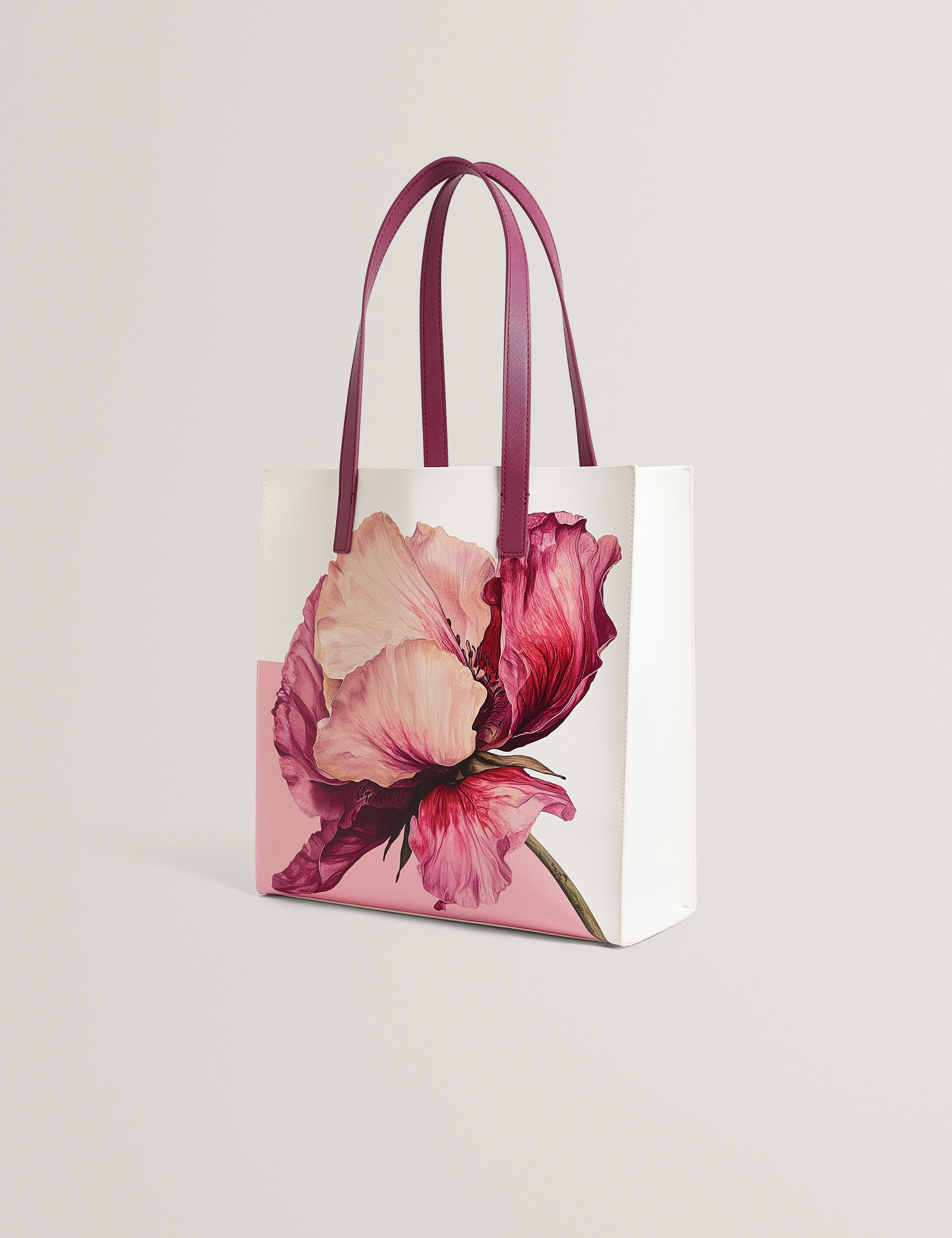 Shilva Printed Flower Medium Icon Bag Ivory - Image 4