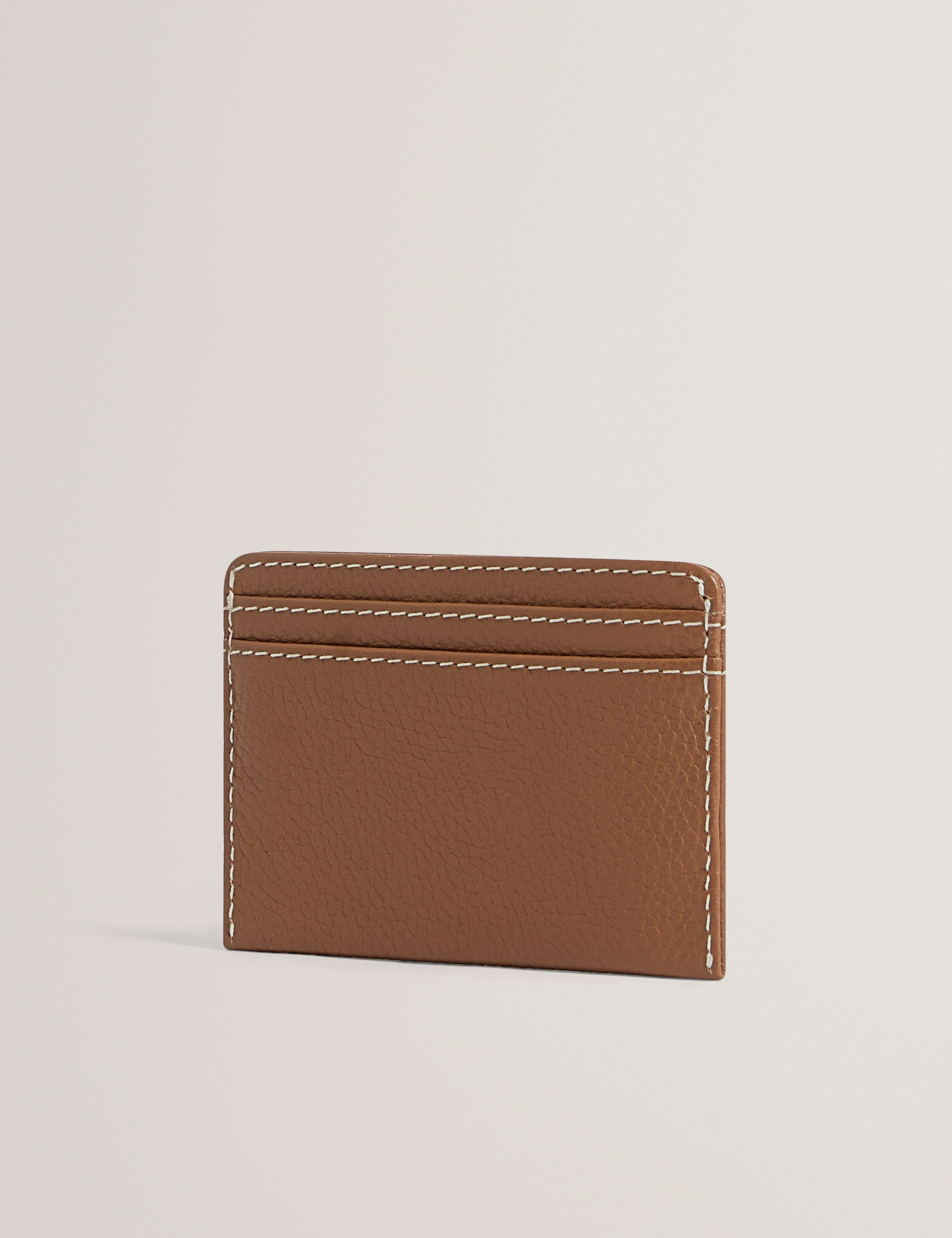 Siymons Pebbled Leather Cardholder Tan - Image 3