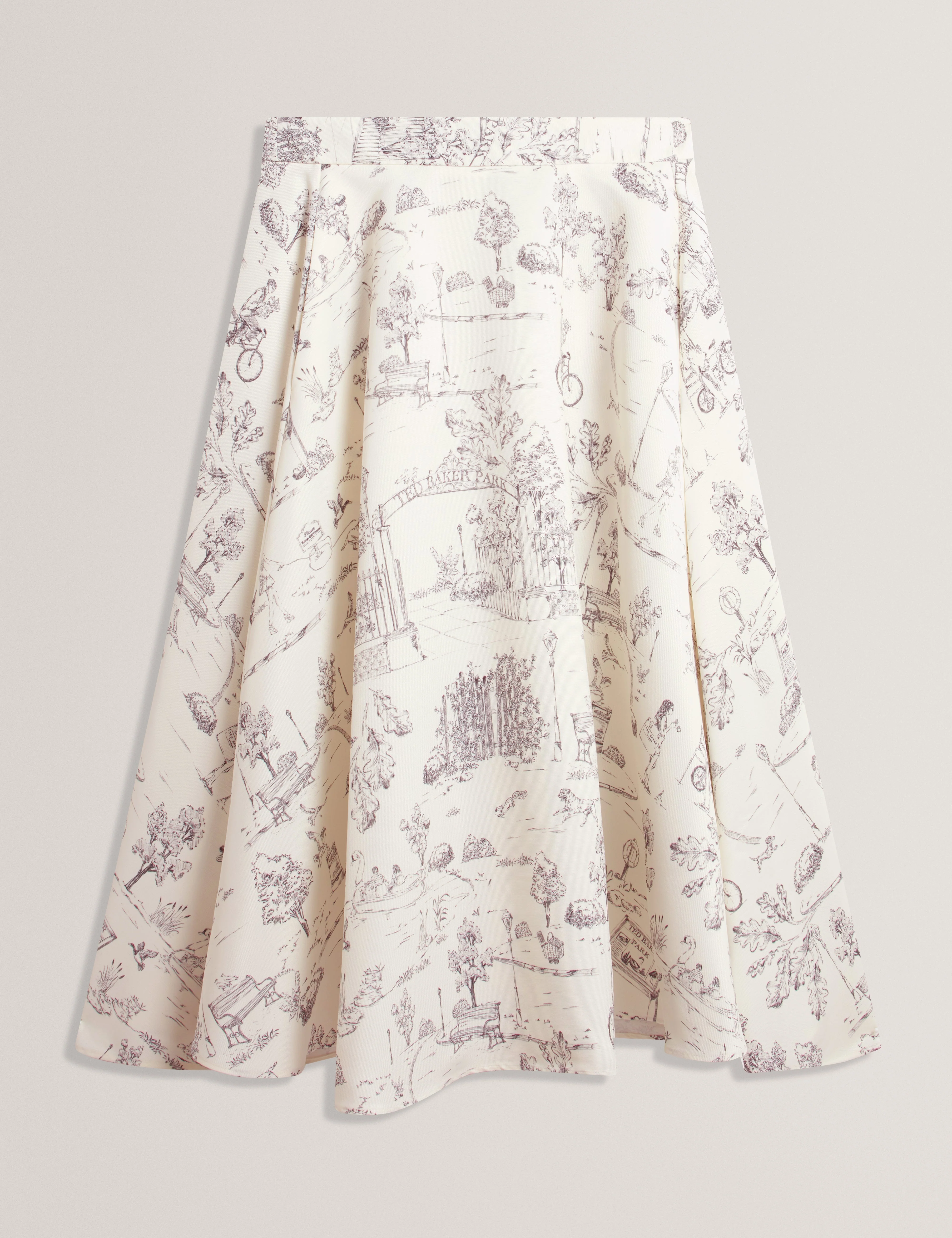 Skania Printed Ottoman Midi Skirt Ivory - Image 6