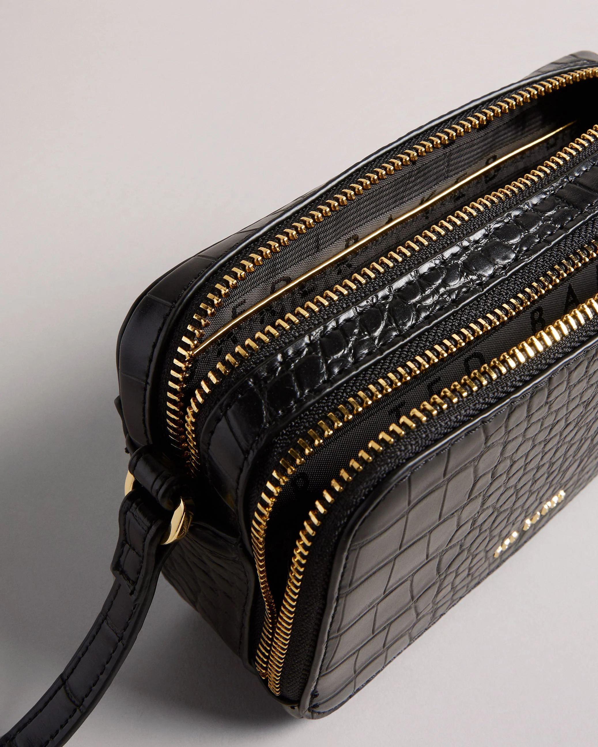 Stina Croc Effect Camera Bag Black - Image 7