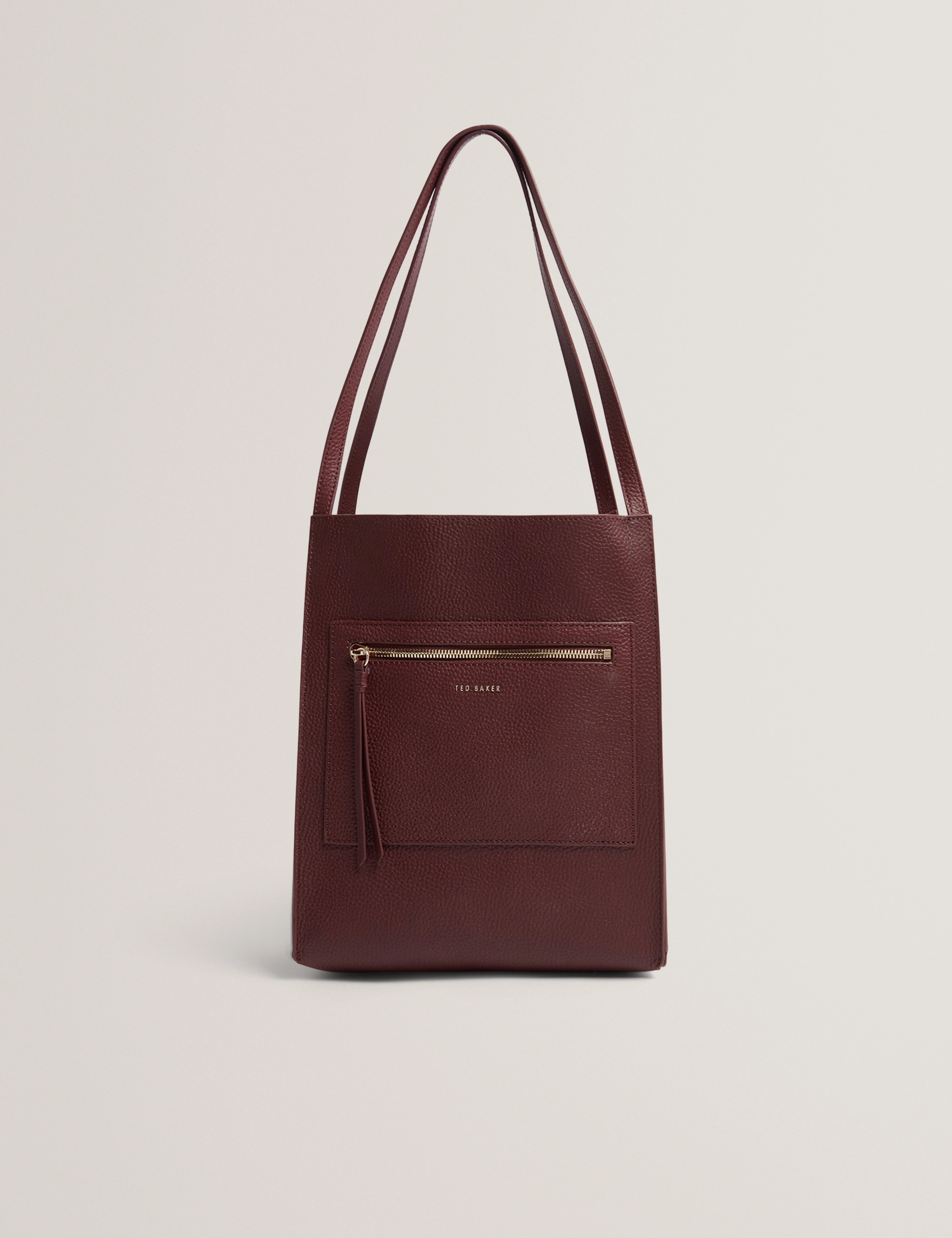 Taala Soft Slouch Small Leather Tote Bag Oxblood