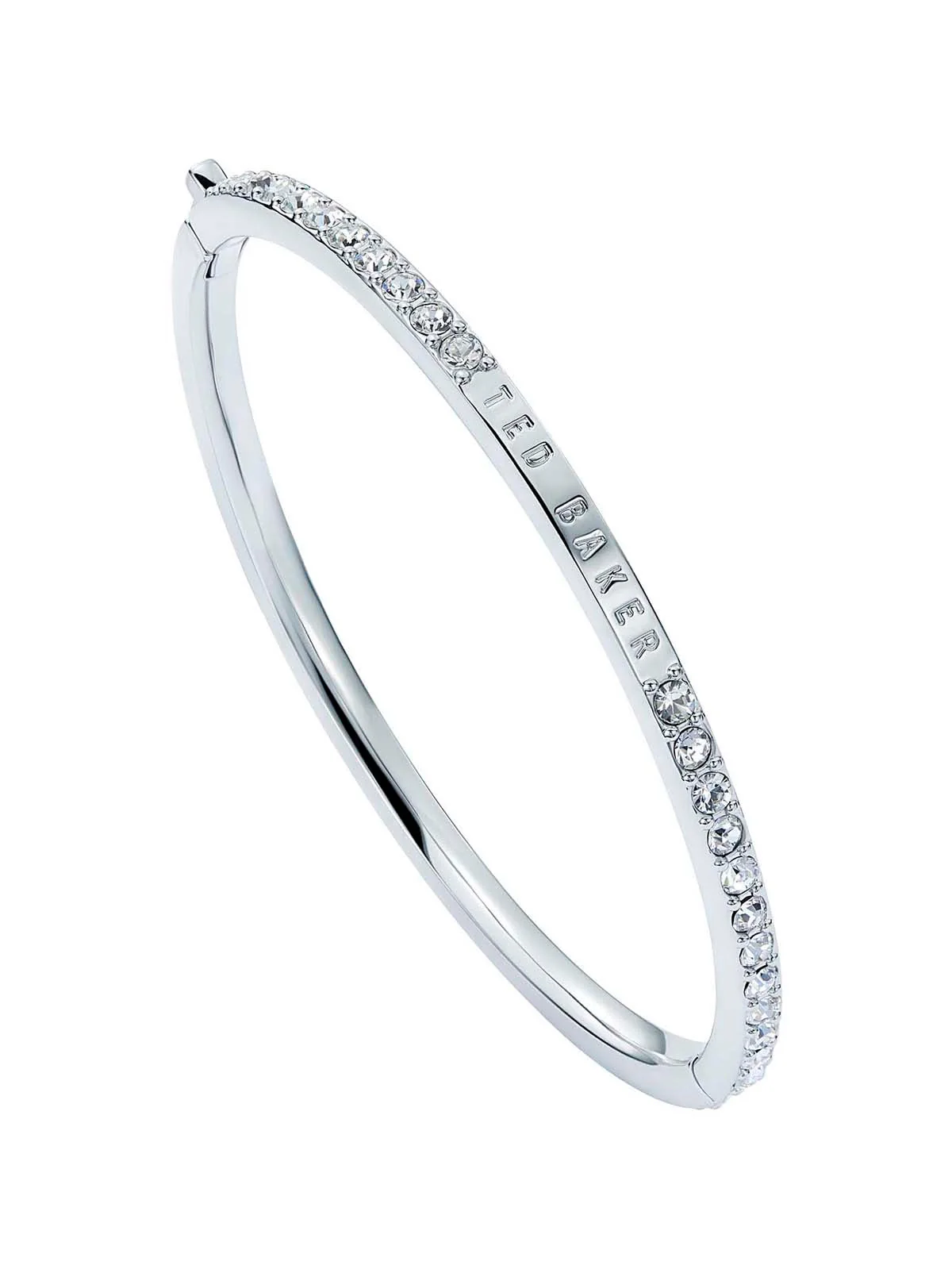 Claudia Narrow Crystal Hinged Bangle Bracelet Crystal - Image 2