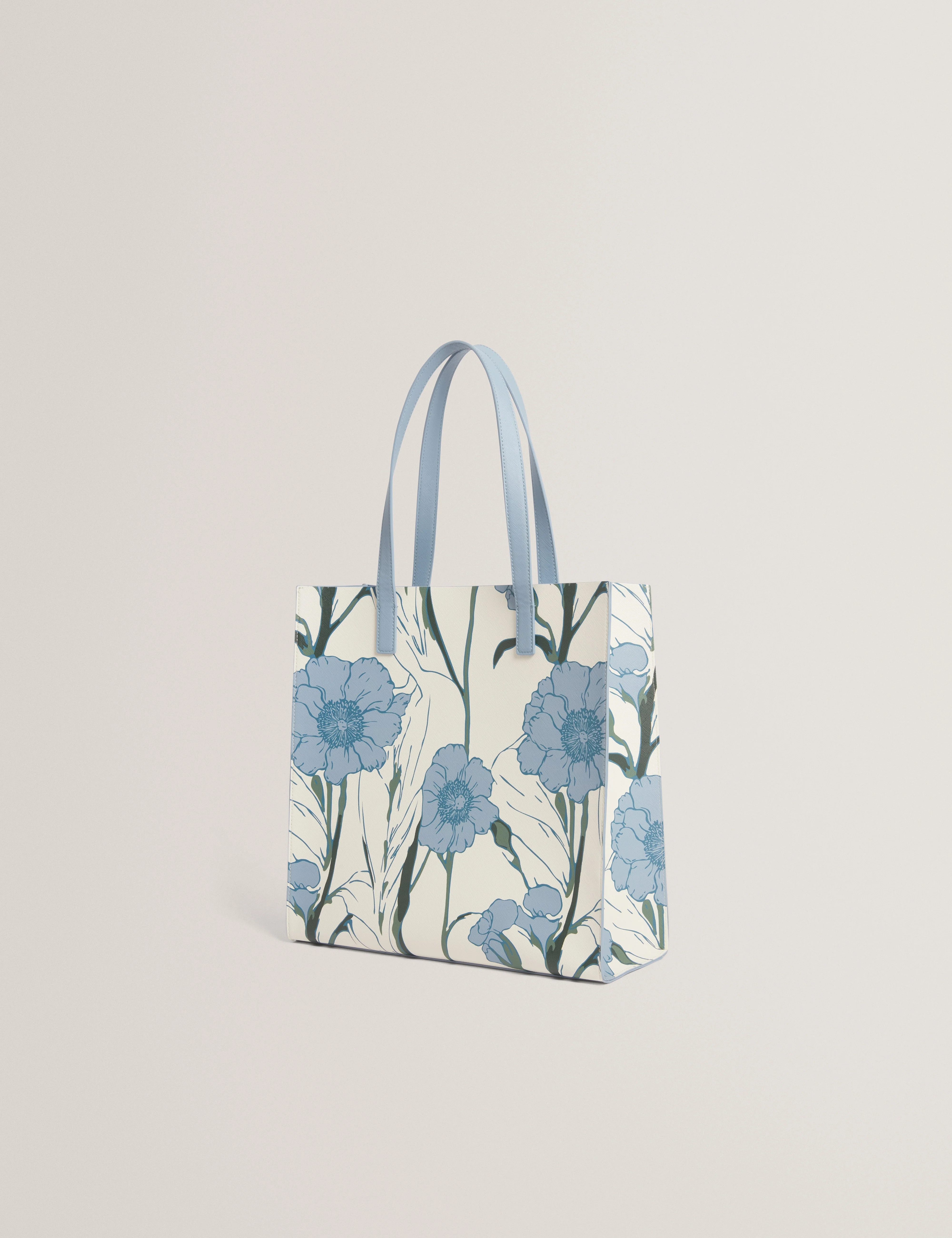 Tipcon Floral Print Large Icon Bag Lt-Blue - Image 4