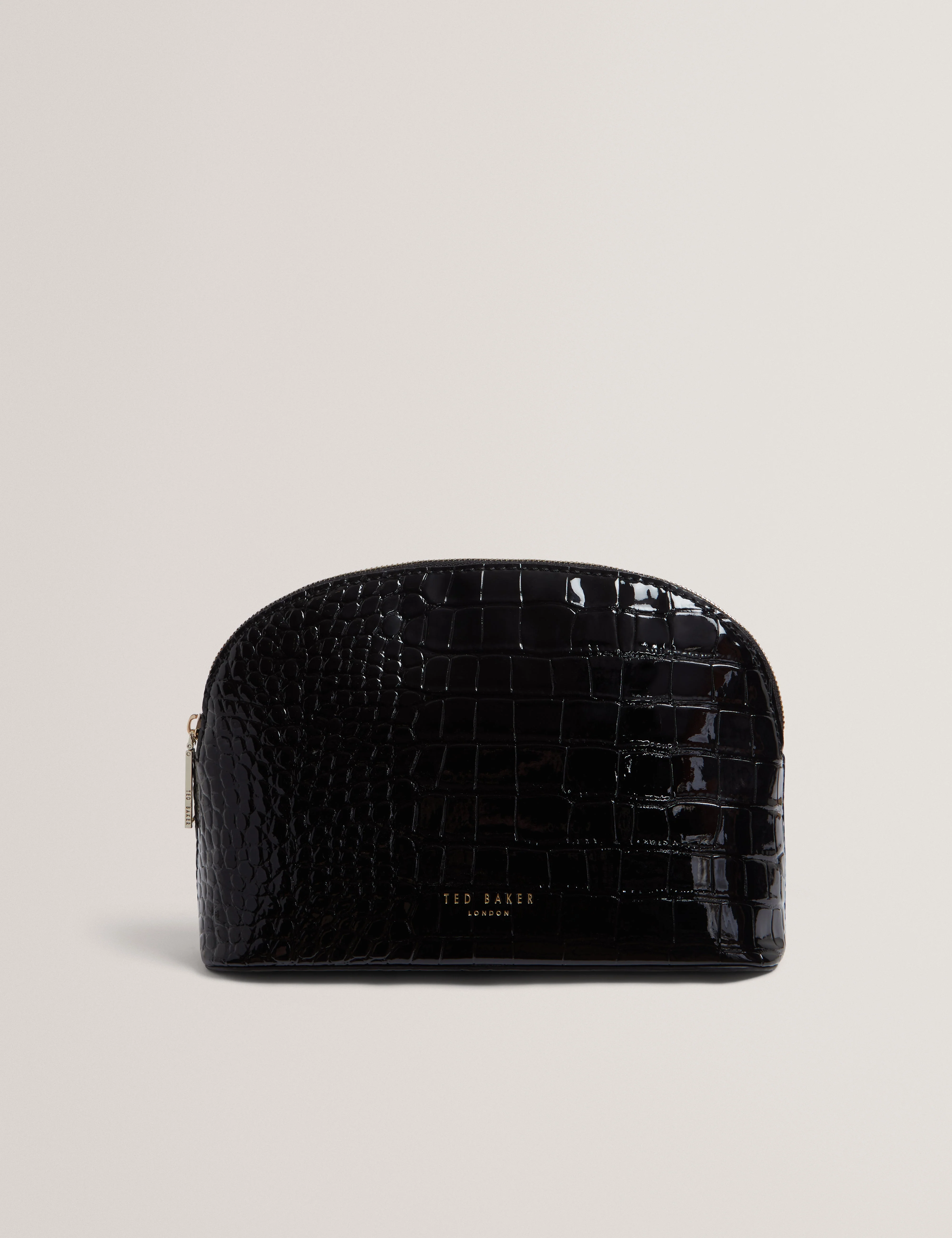 Valmma Croc Effect Small Washbag Black
