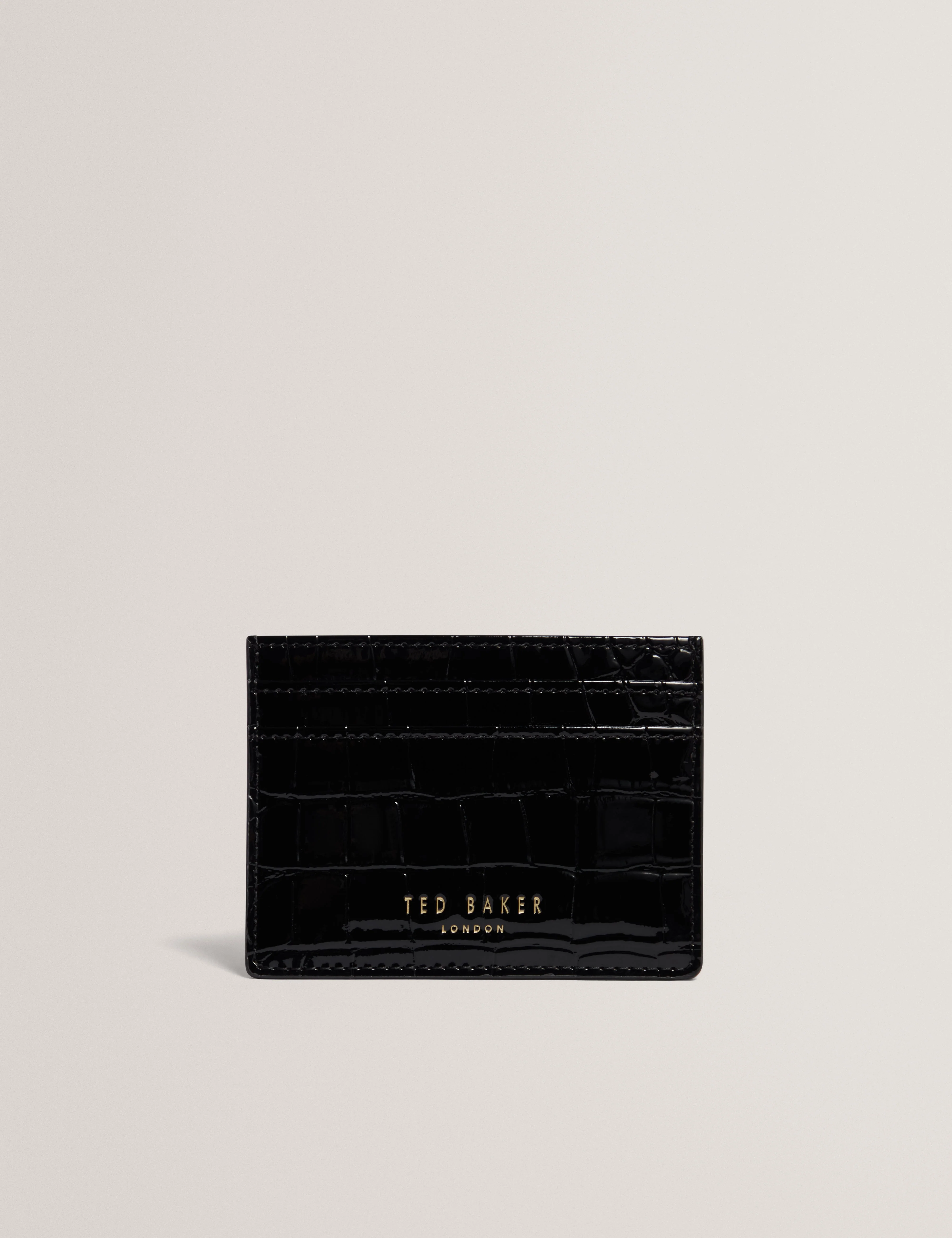 Varenya Croc Effect Card Holder Black