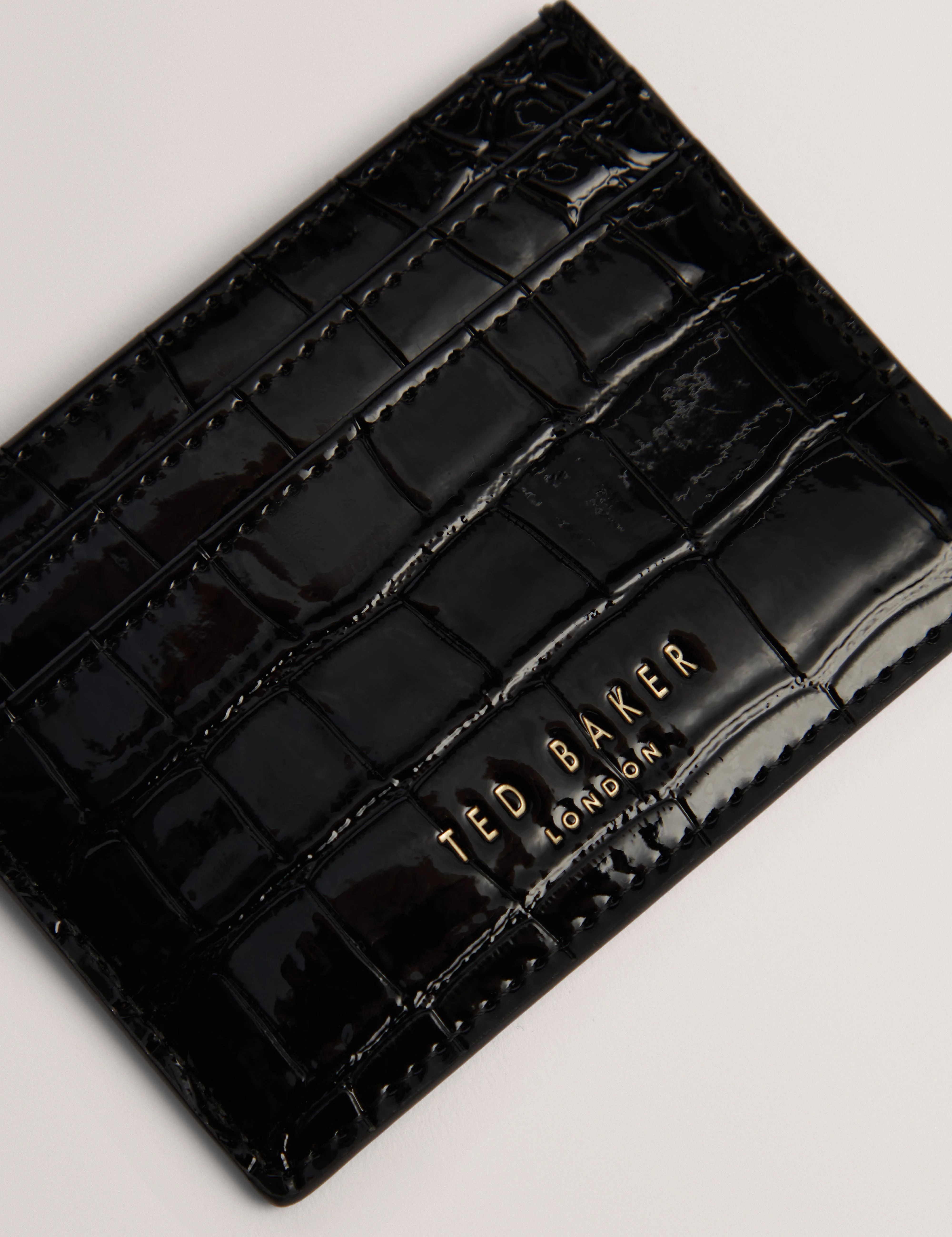 Varenya Croc Effect Card Holder Black - Image 2