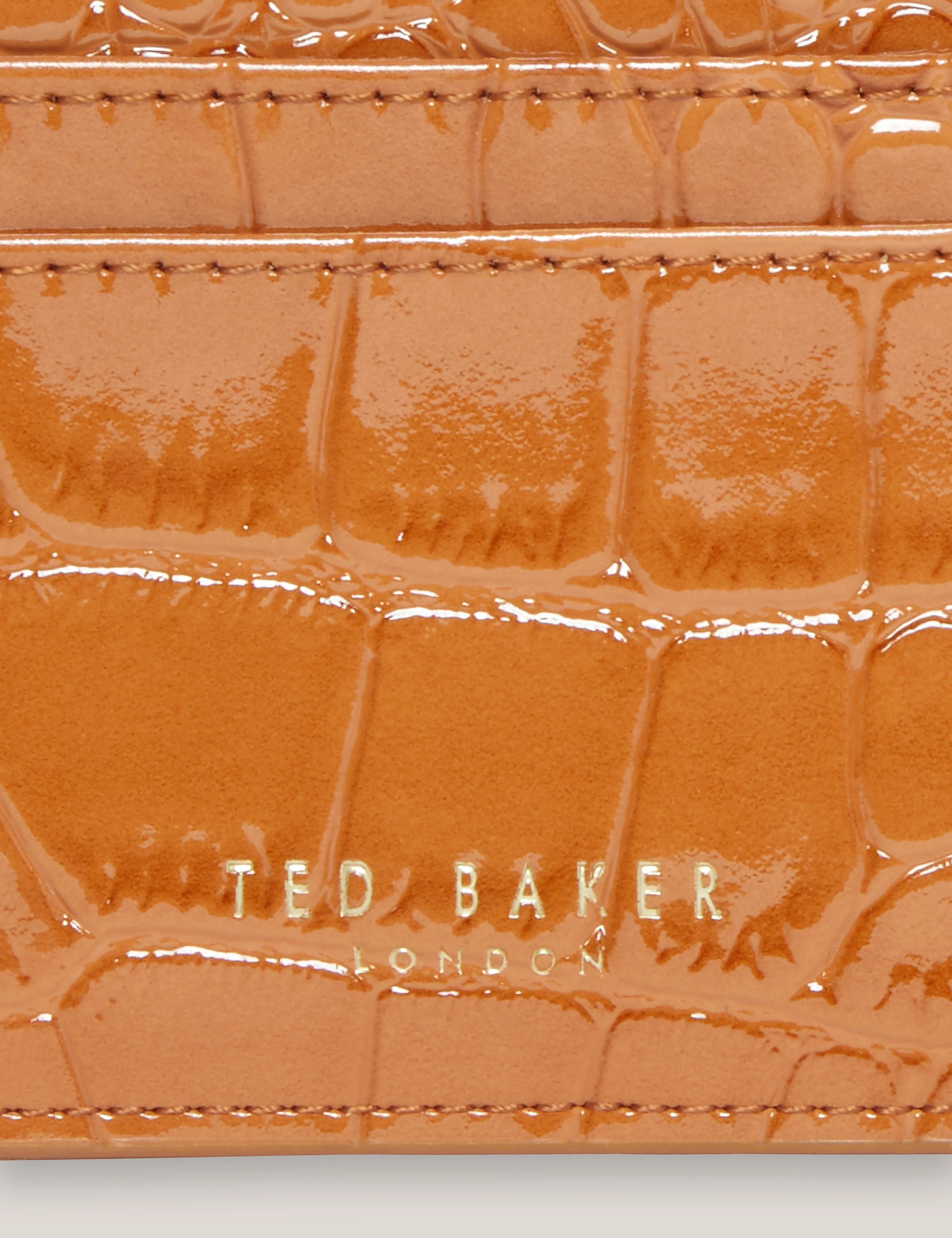 Varenya Croc Effect Card Holder Tan - Image 2