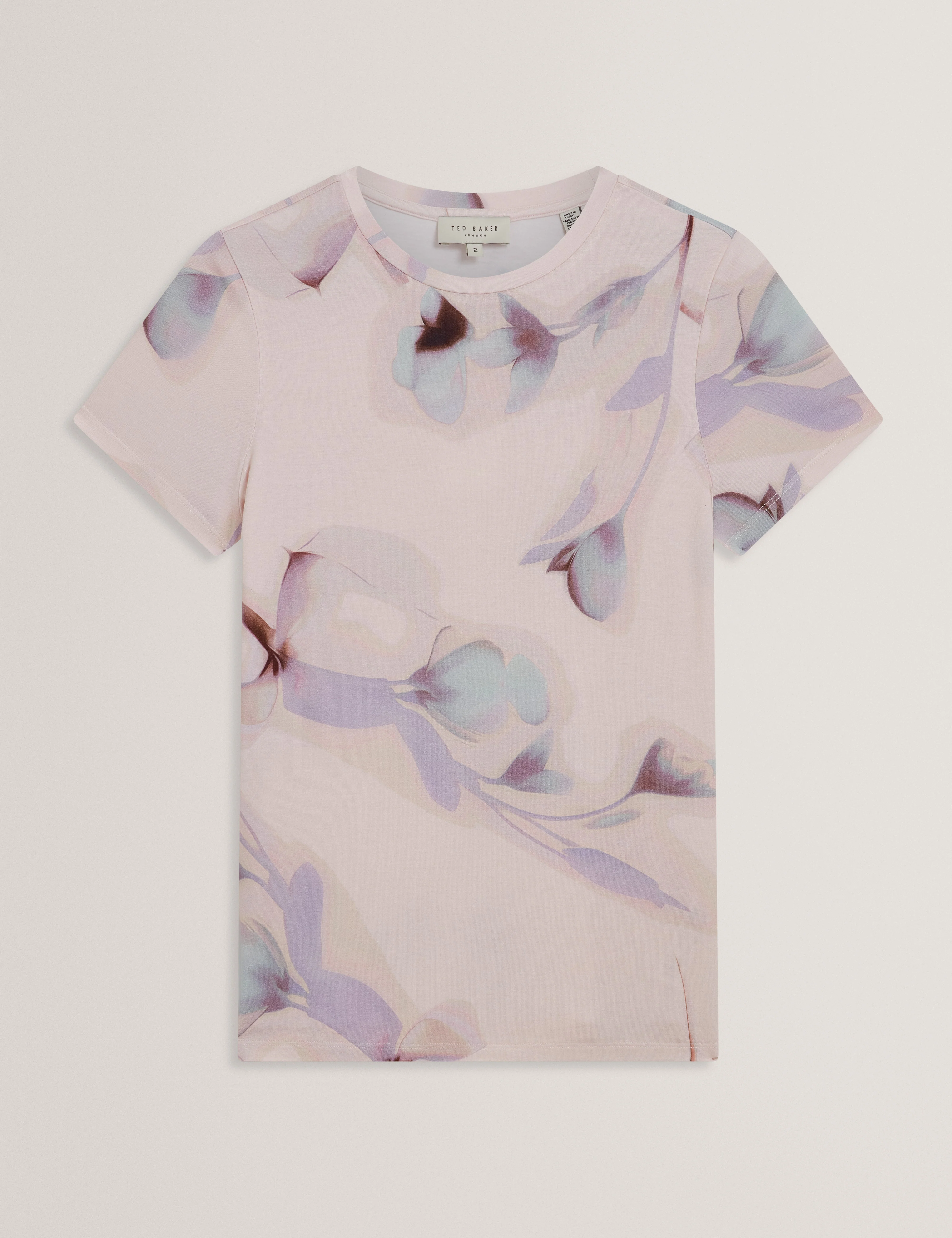 Velley Printed Fitted Tee Pink