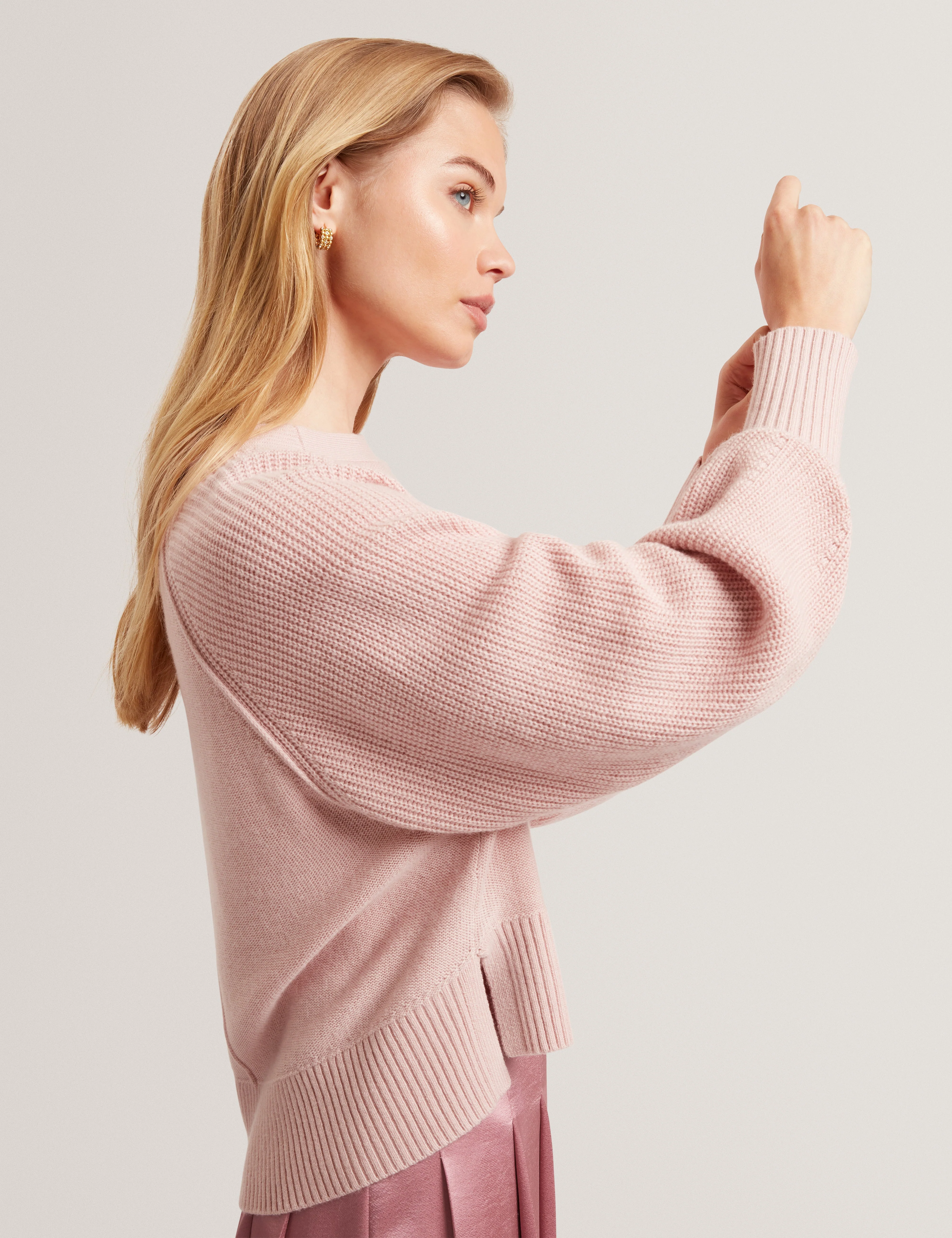 Vicckii Crew Neck Knitted Jumper Pl-Pink - Image 4