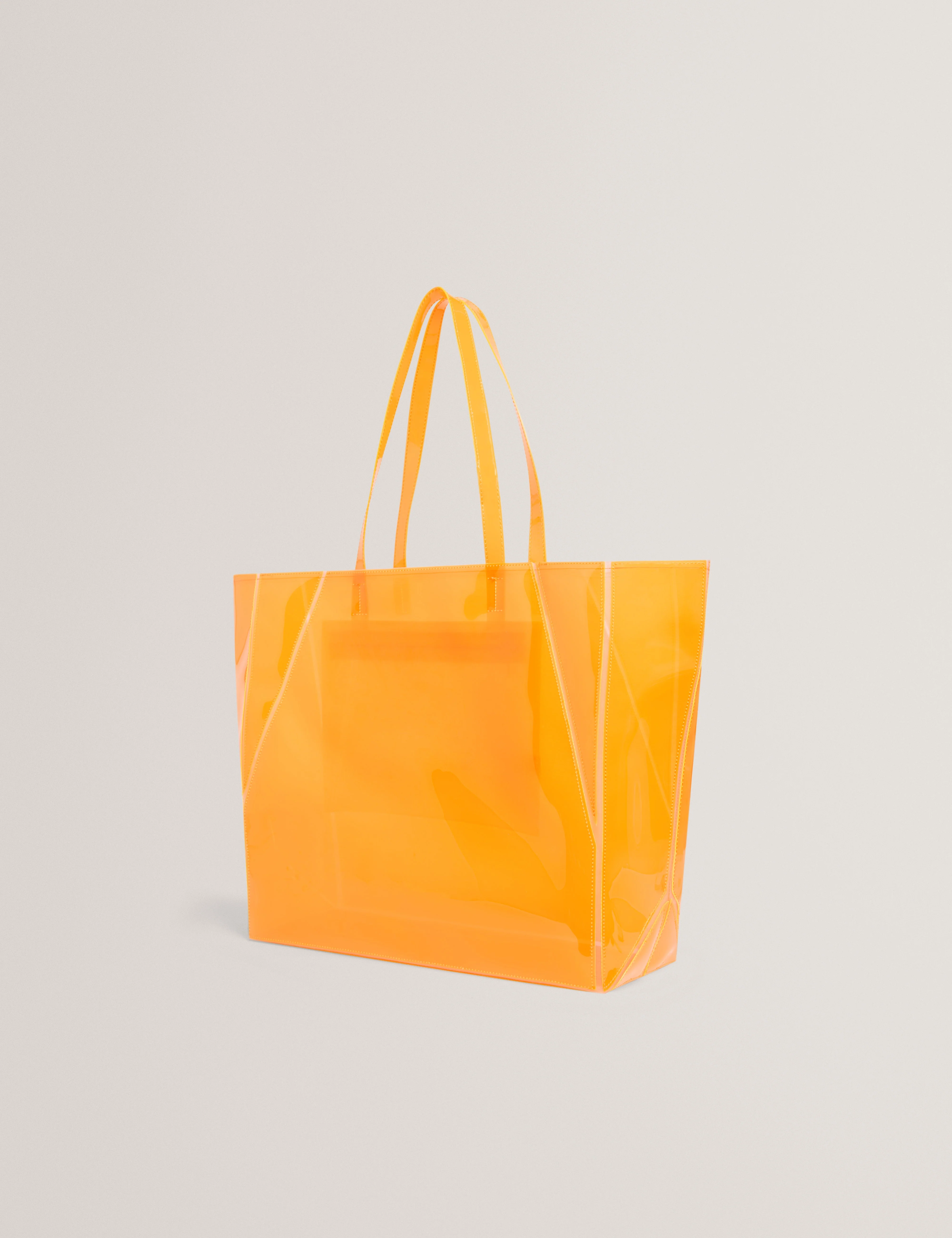 Vinessa Vinyl Collapsible Large Shopper Orange - Image 3