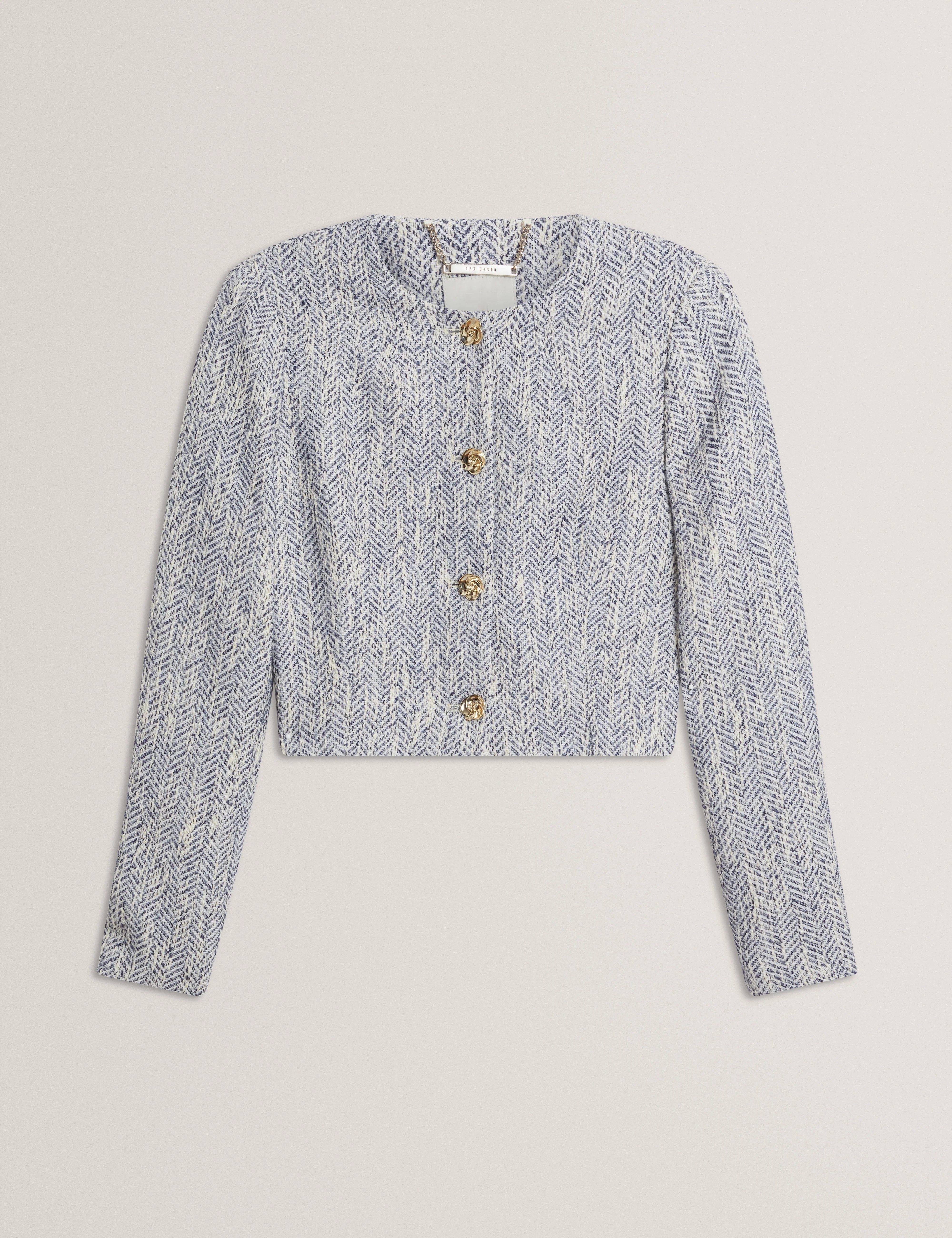 Vulpa Tailored Boucle Fitted Cropped Lt-Blue - Image 6