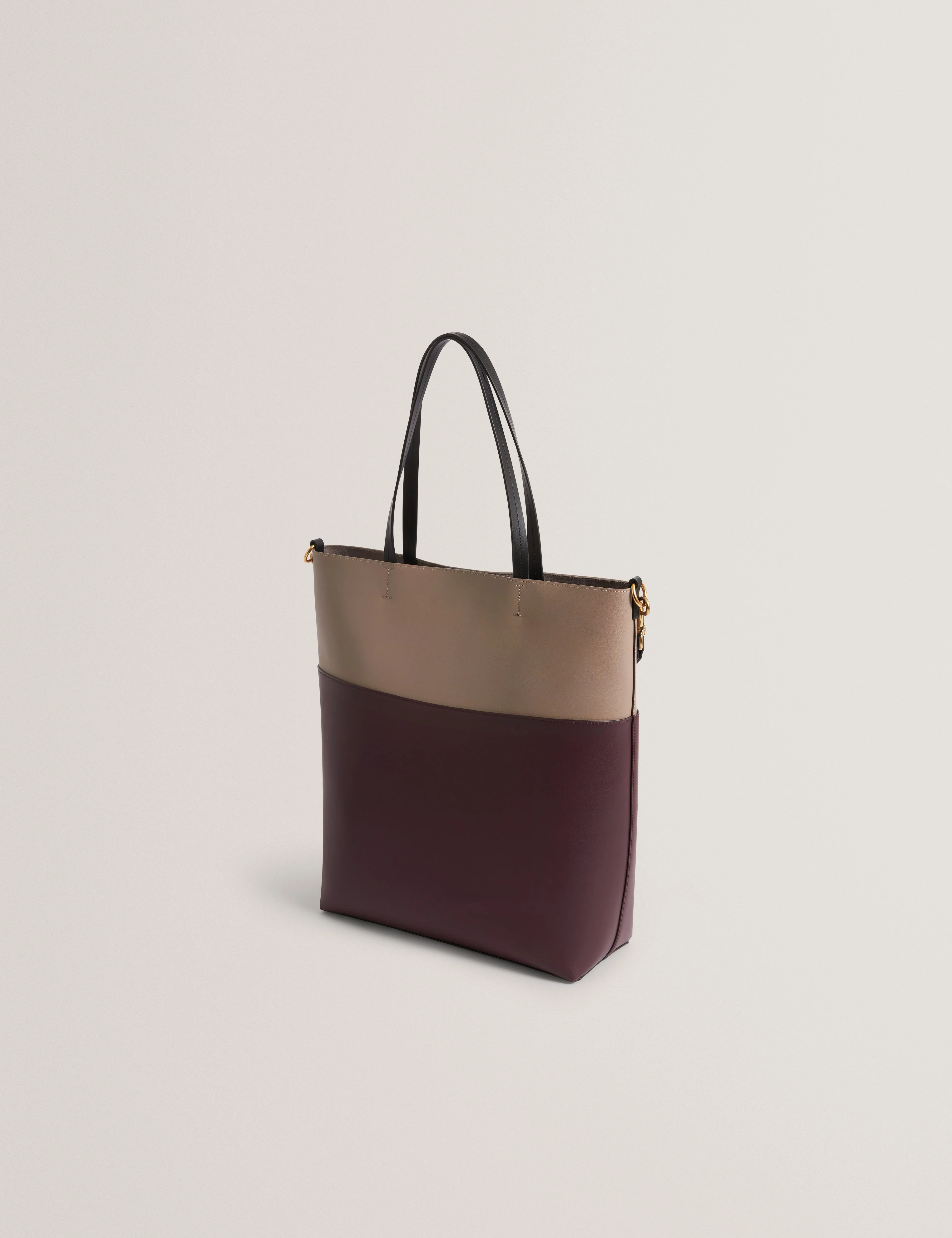 Wynslow Woven Handle Colourblock Large Bag Wine - Image 4