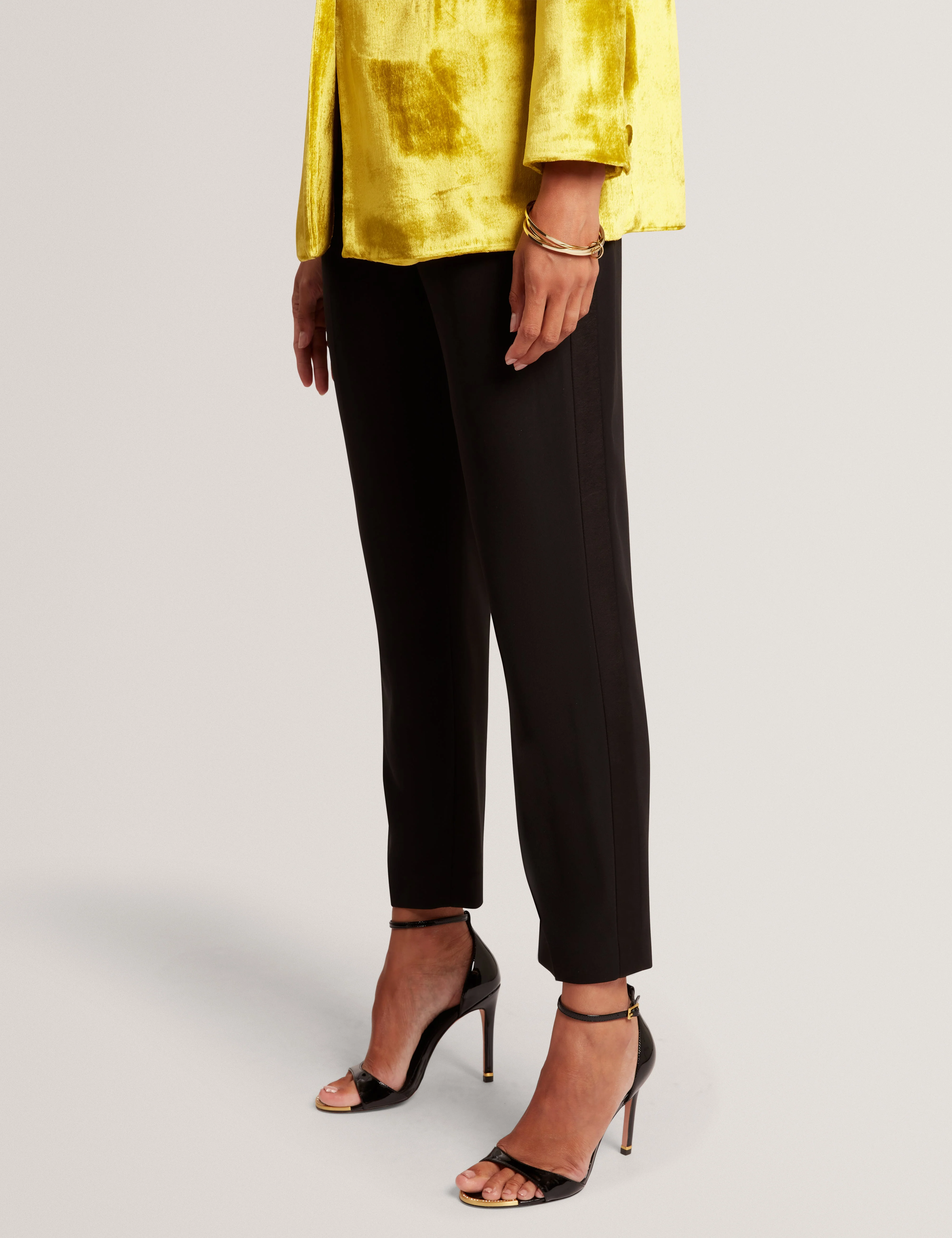Xenit Tailored Trouser With Satin Detailing Black